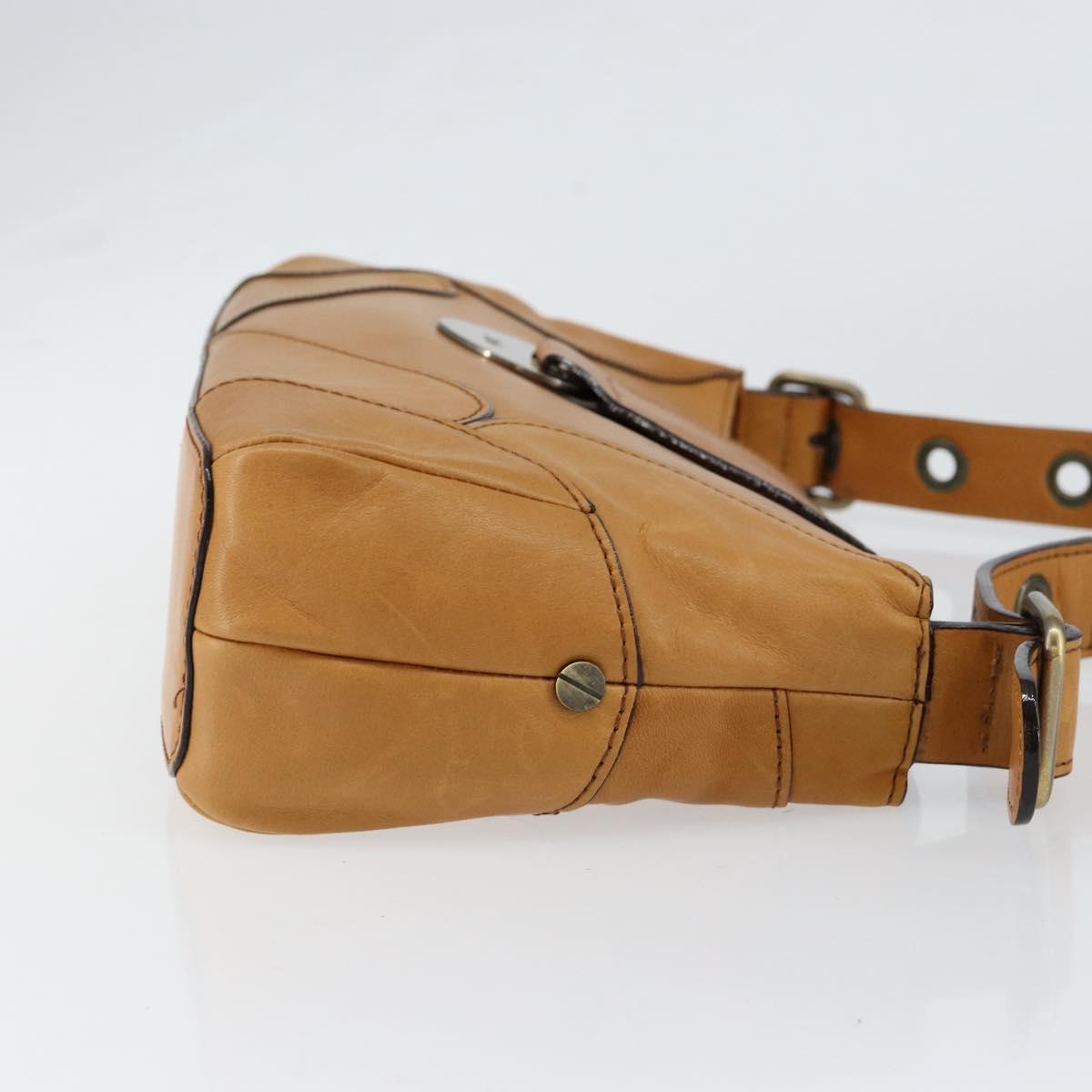 Chloe Shoulder Bag Leather Brown Gold Auth BA7803