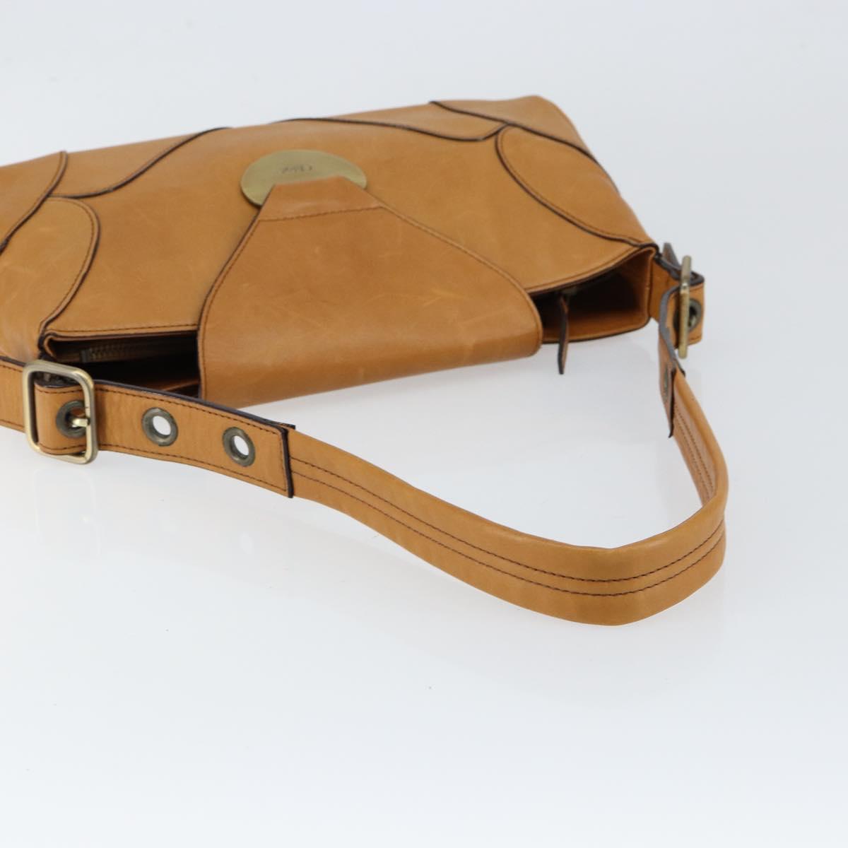 Chloe Shoulder Bag Leather Brown Gold Auth BA7803