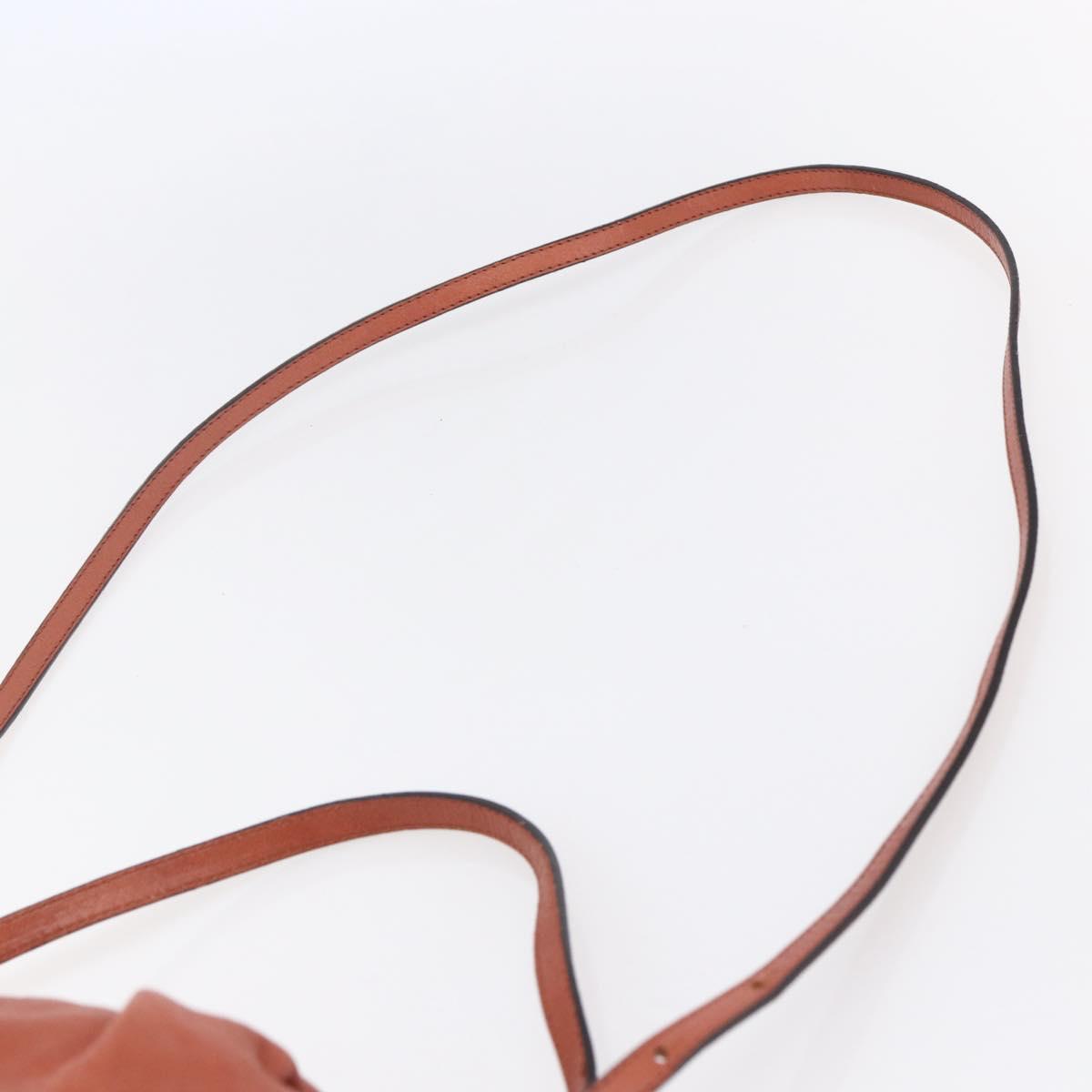 Chloe Hand Bag Leather 2way Orange Gold Auth BA7804