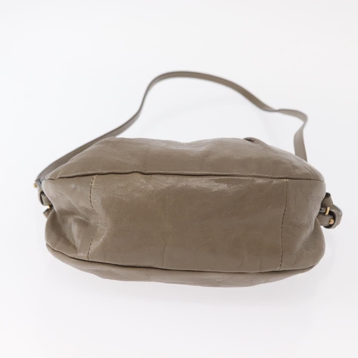 Chloe Hand Bag Leather 2way Beige Gold Auth BA7805