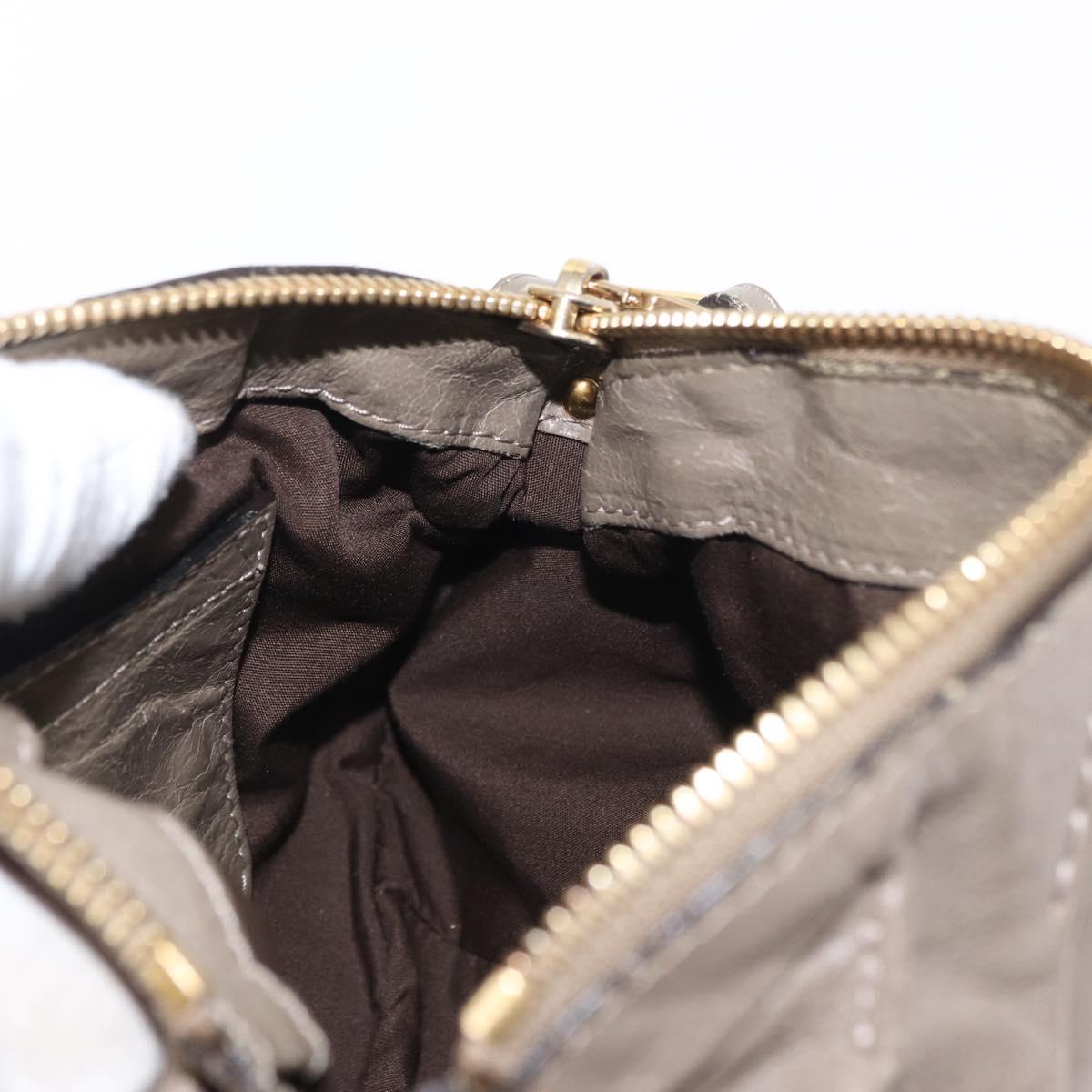 Chloe Hand Bag Leather 2way Beige Gold Auth BA7805