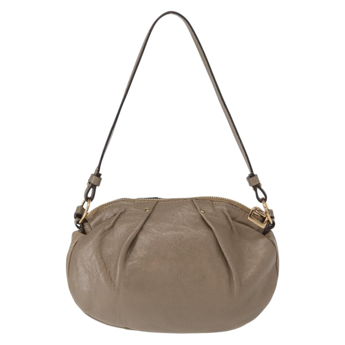 Chloe Hand Bag Leather 2way Beige Gold Auth BA7805