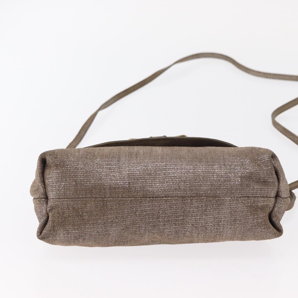 Chloe Lily Hand Bag Canvas 2way Silver Auth BA7806