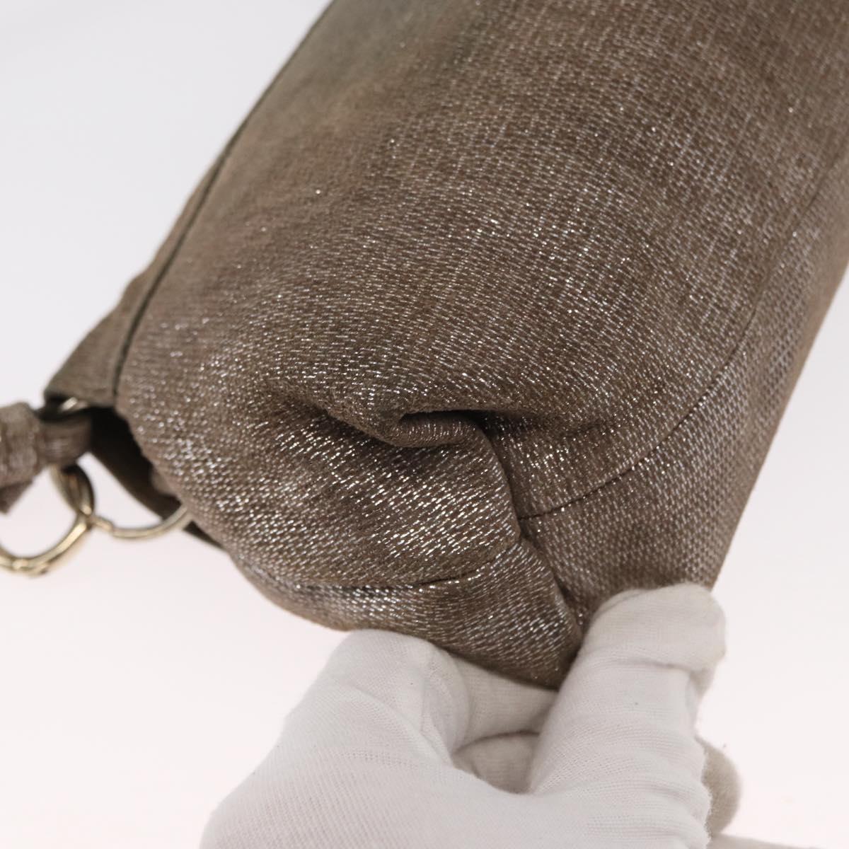 Chloe Lily Hand Bag Canvas 2way Silver Auth BA7806