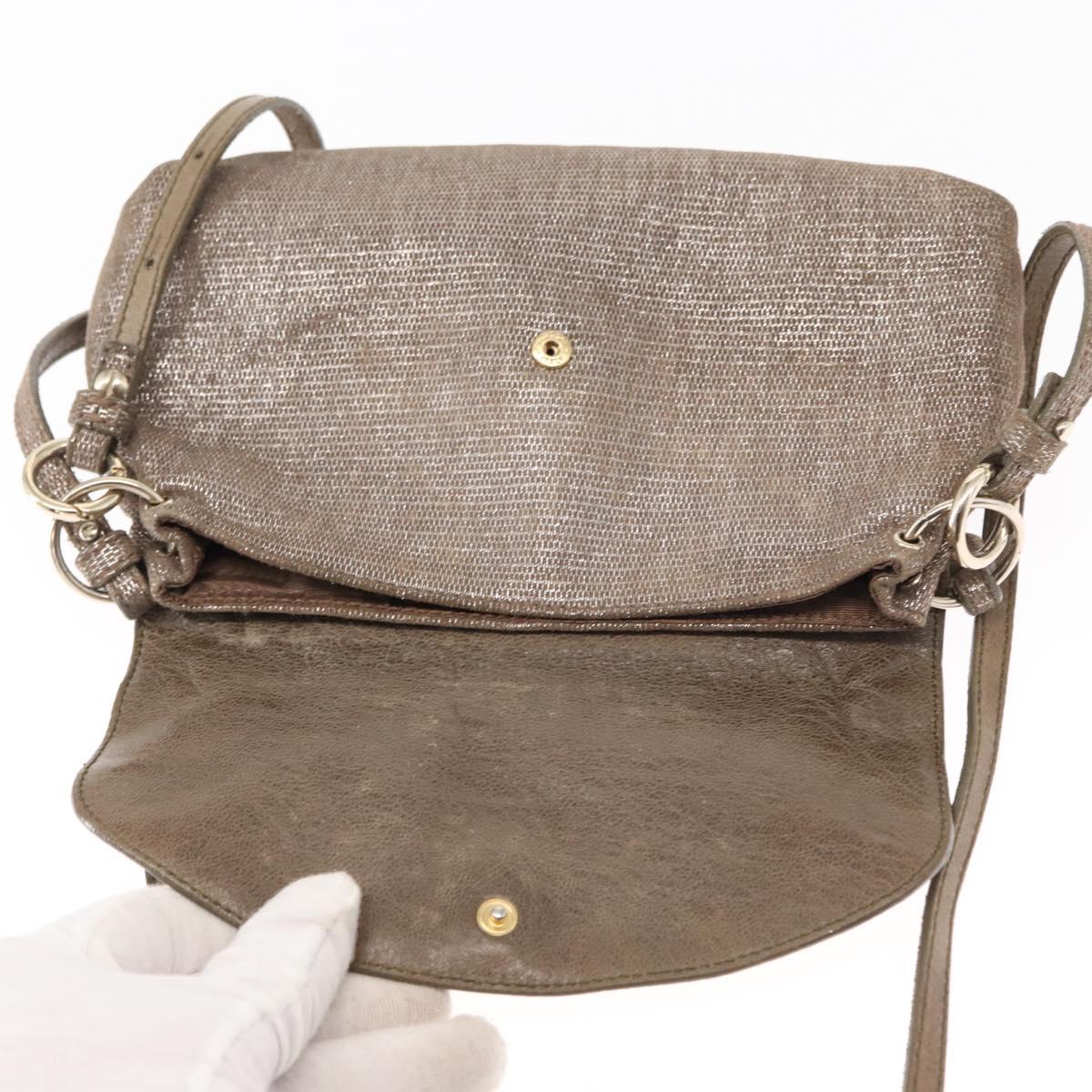 Chloe Lily Hand Bag Canvas 2way Silver Auth BA7806