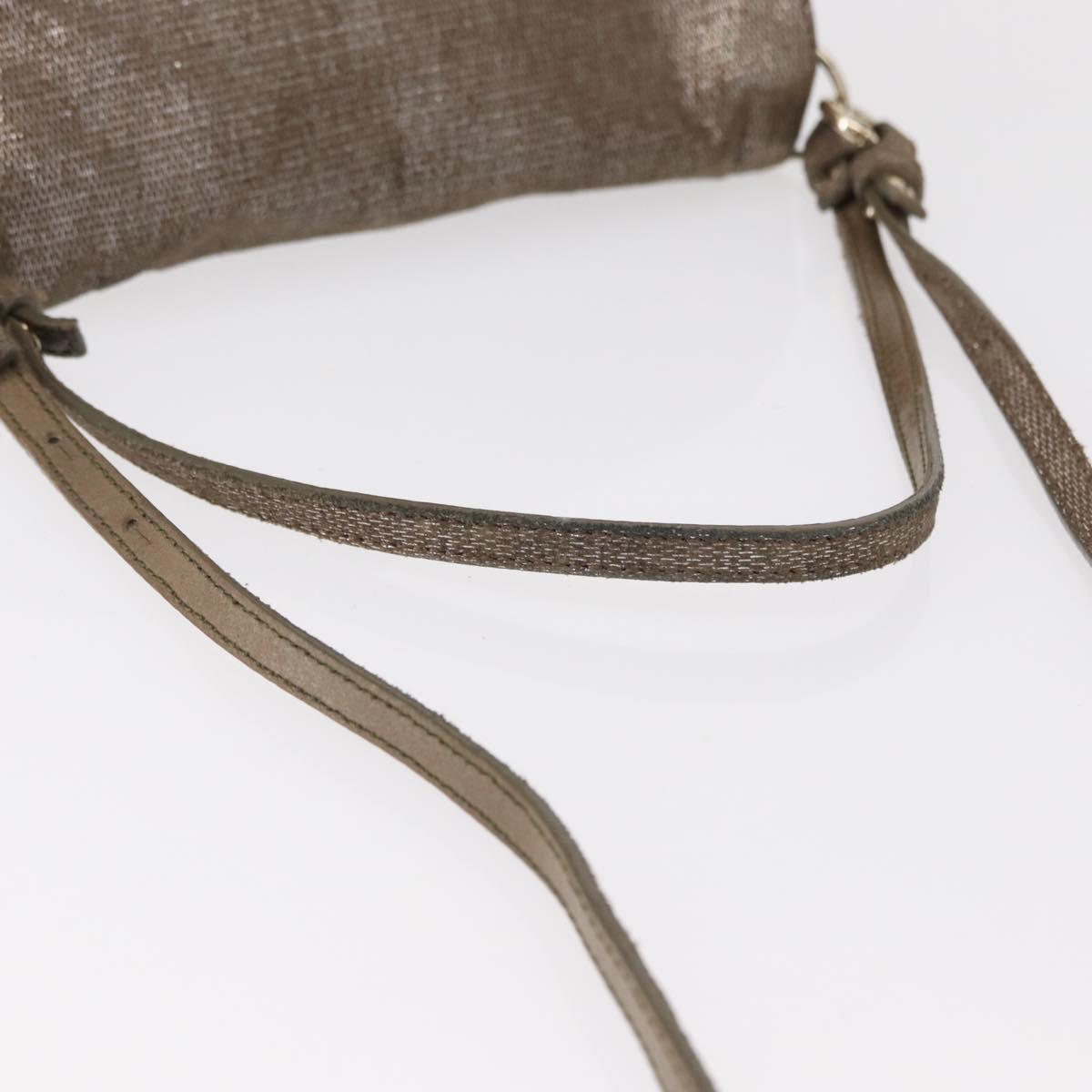 Chloe Lily Hand Bag Canvas 2way Silver Auth BA7806