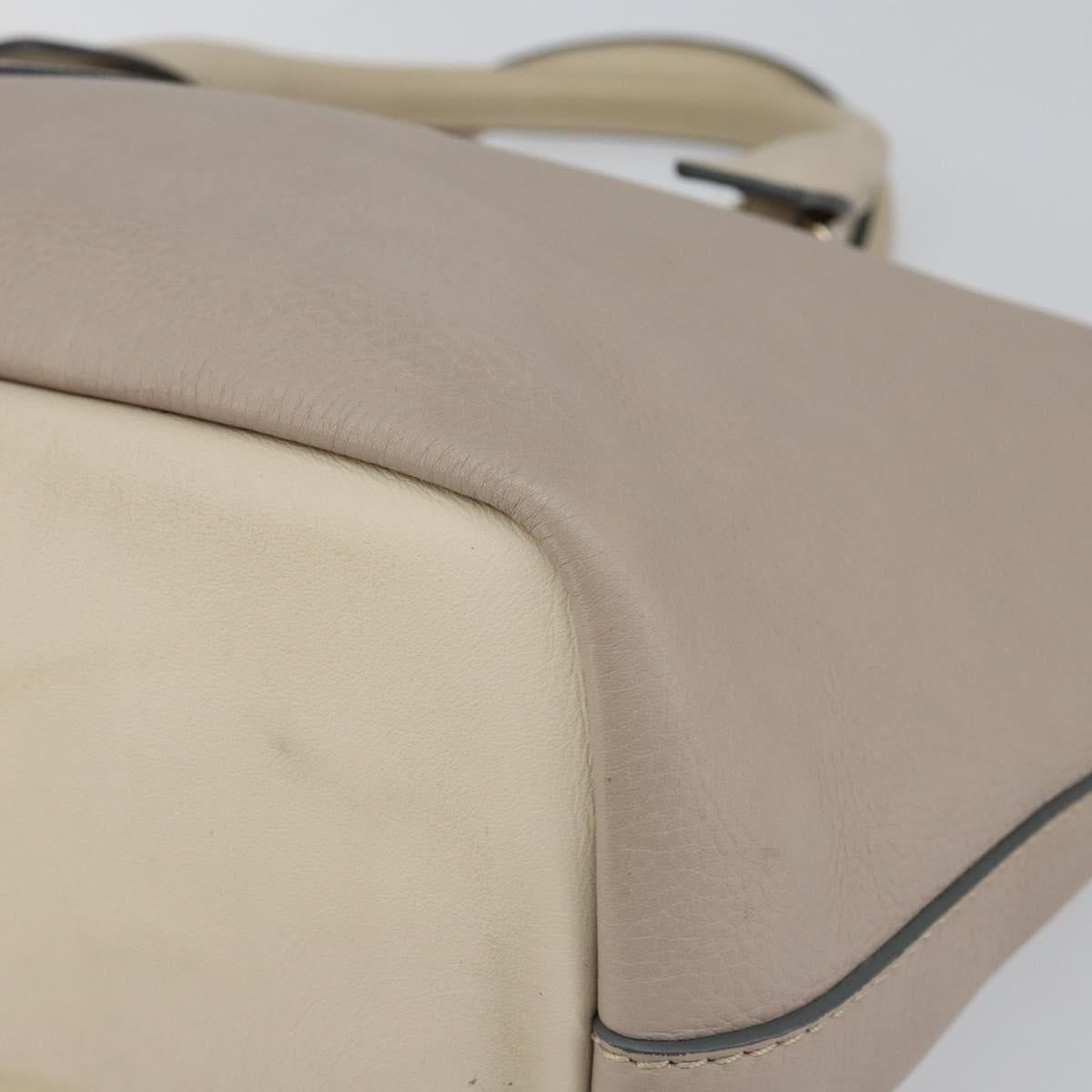 Chloe Bailey Hand Bag Leather 2way Gray Gold Auth BA7808