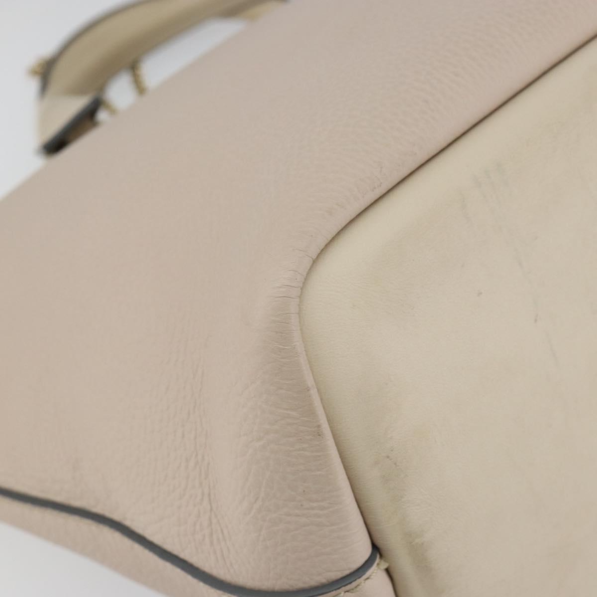 Chloe Bailey Hand Bag Leather 2way Gray Gold Auth BA7808