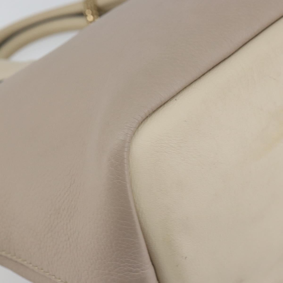 Chloe Bailey Hand Bag Leather 2way Gray Gold Auth BA7808