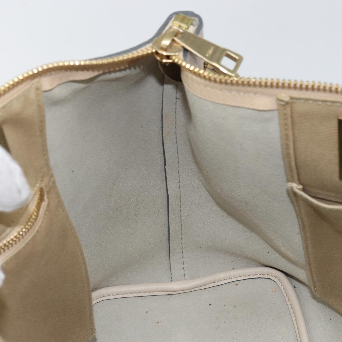 Chloe Bailey Hand Bag Leather 2way Gray Gold Auth BA7808
