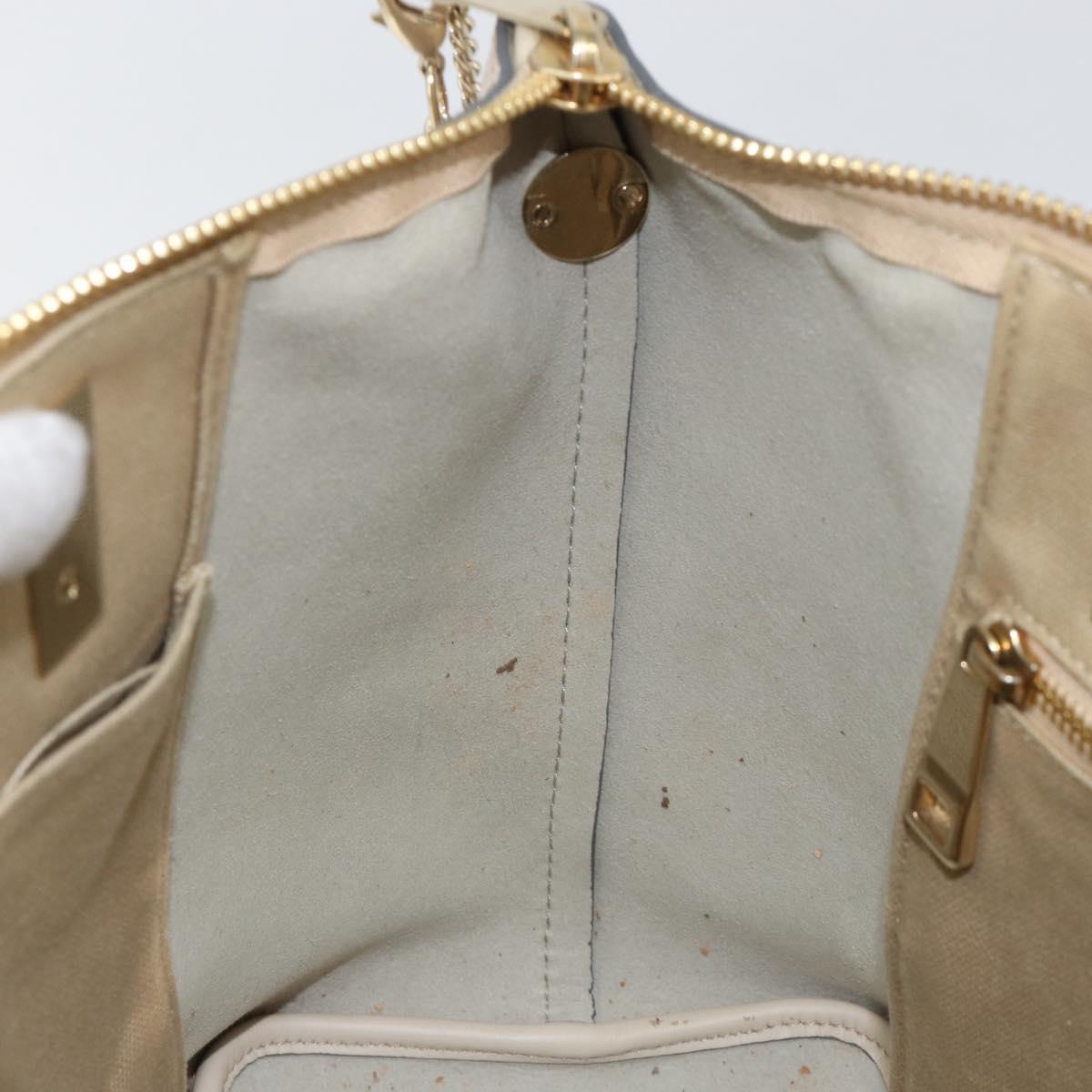 Chloe Bailey Hand Bag Leather 2way Gray Gold Auth BA7808
