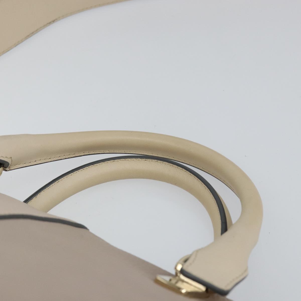 Chloe Bailey Hand Bag Leather 2way Gray Gold Auth BA7808