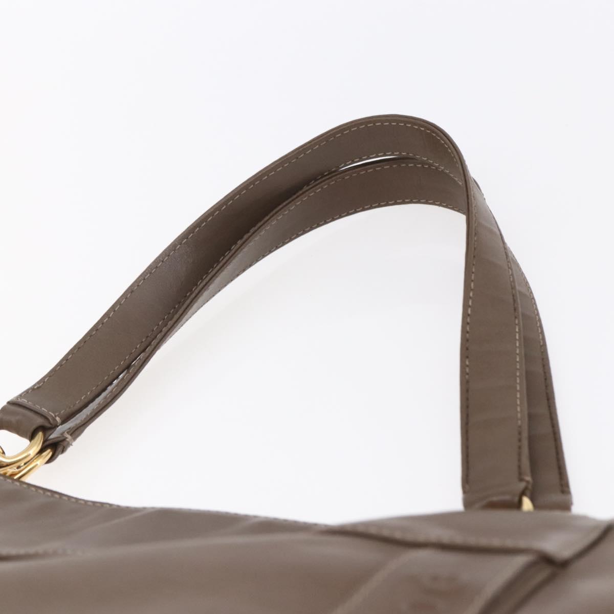 Chloe Eden Tote Bag Leather Brown Gold Auth BA7811