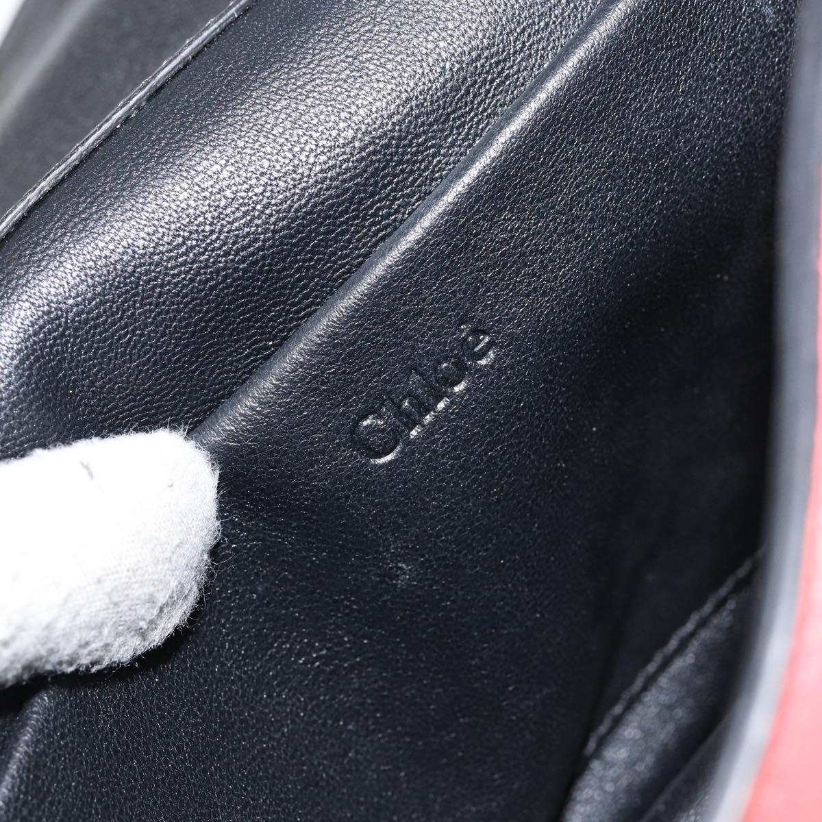 Chloe Chain Elsie Shoulder Bag Leather Pink Gold Auth BA7812