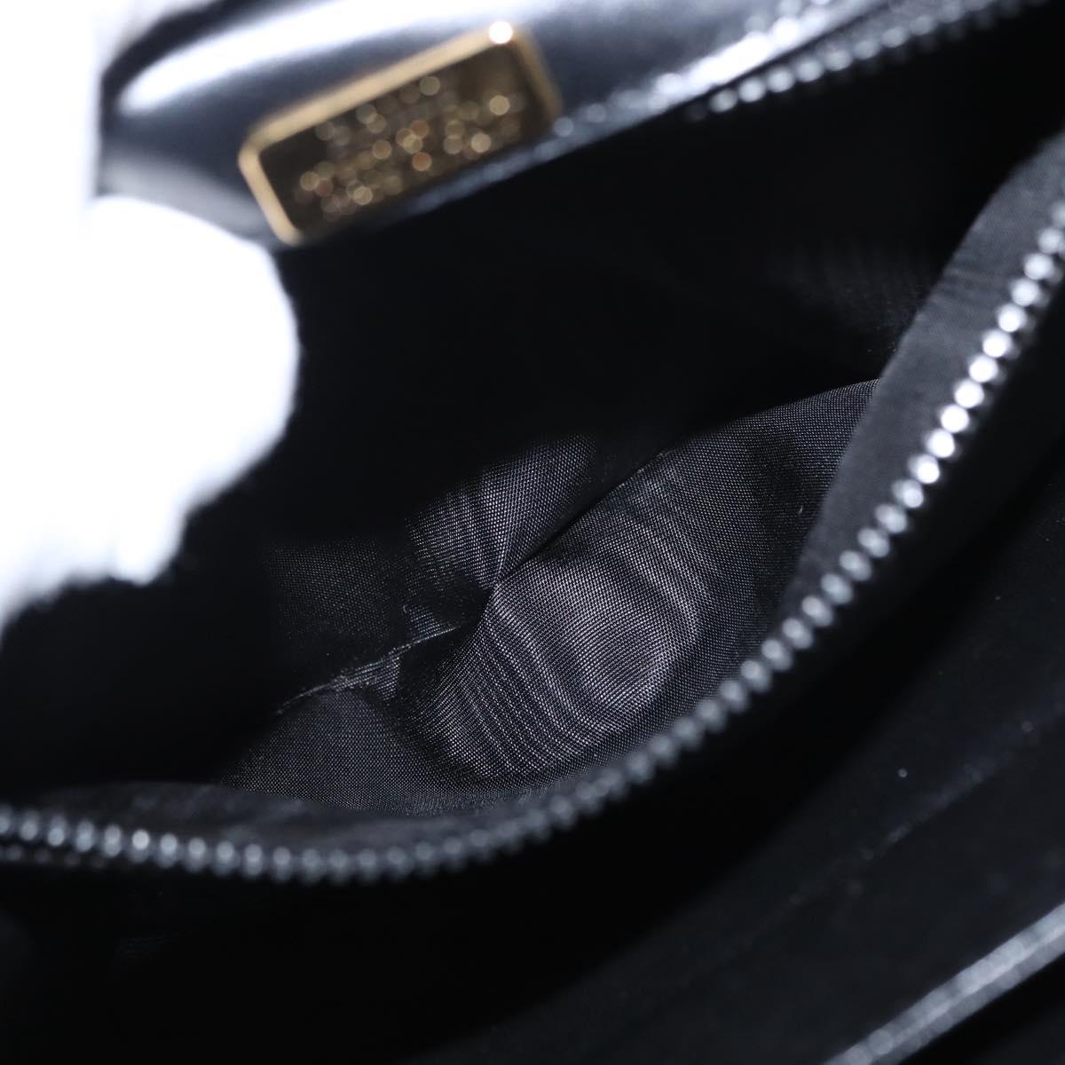 BALLY Shoulder Bag Leather Black Gold Auth BA7813