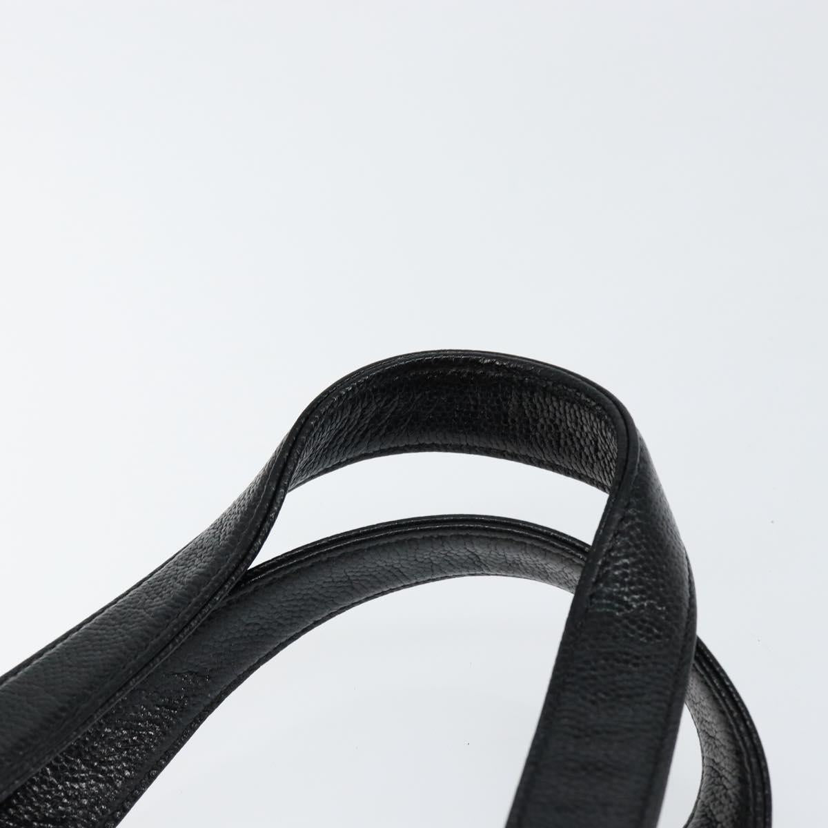 VERSACE Hand Bag Leather Black Gold Auth BA7817