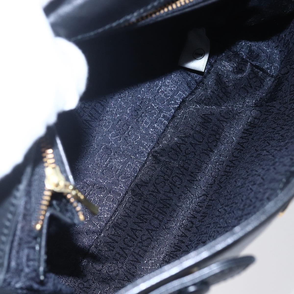 Gianni Versace Shoulder Bag Leather Black Gold Auth BA7818