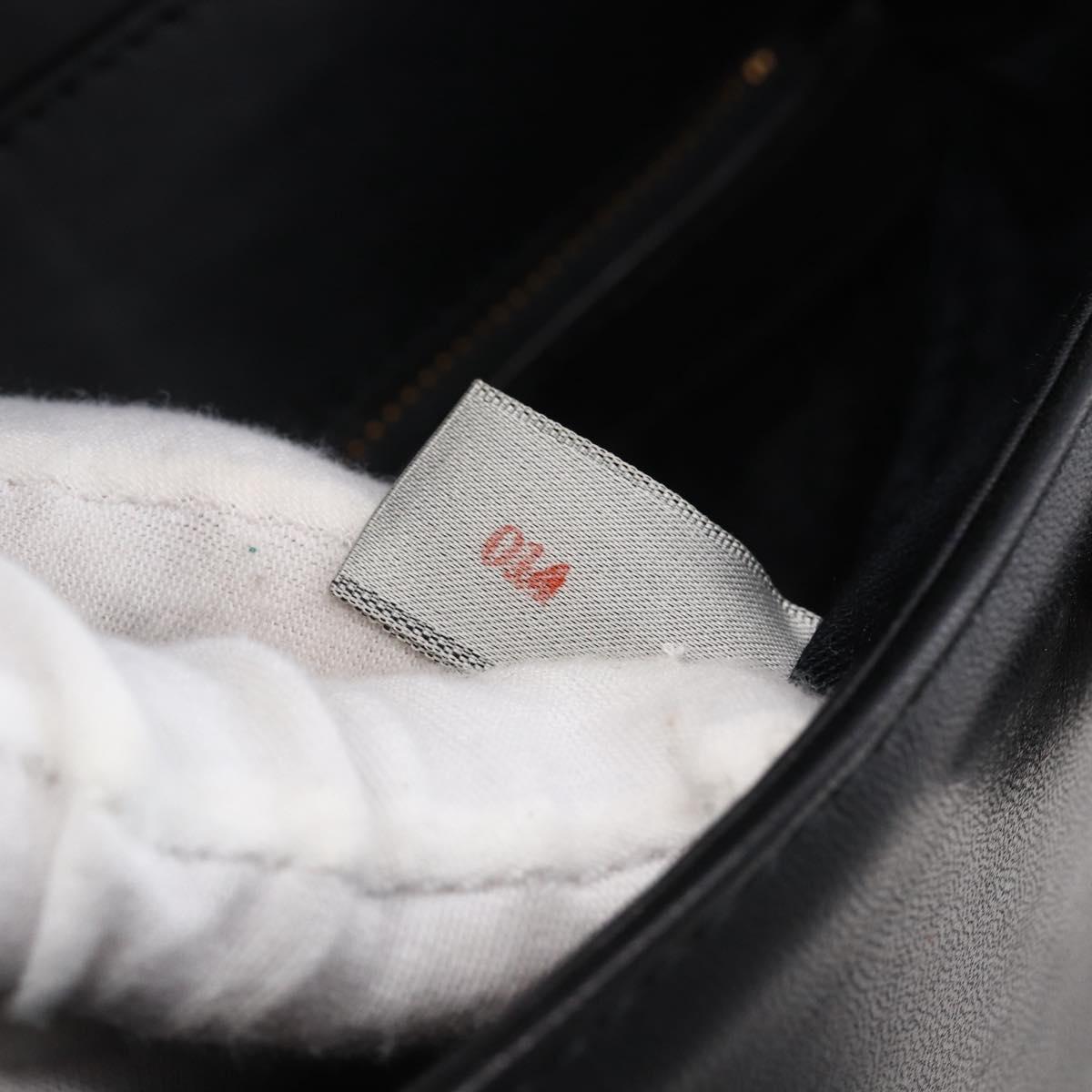 Gianni Versace Shoulder Bag Leather Black Gold Auth BA7818