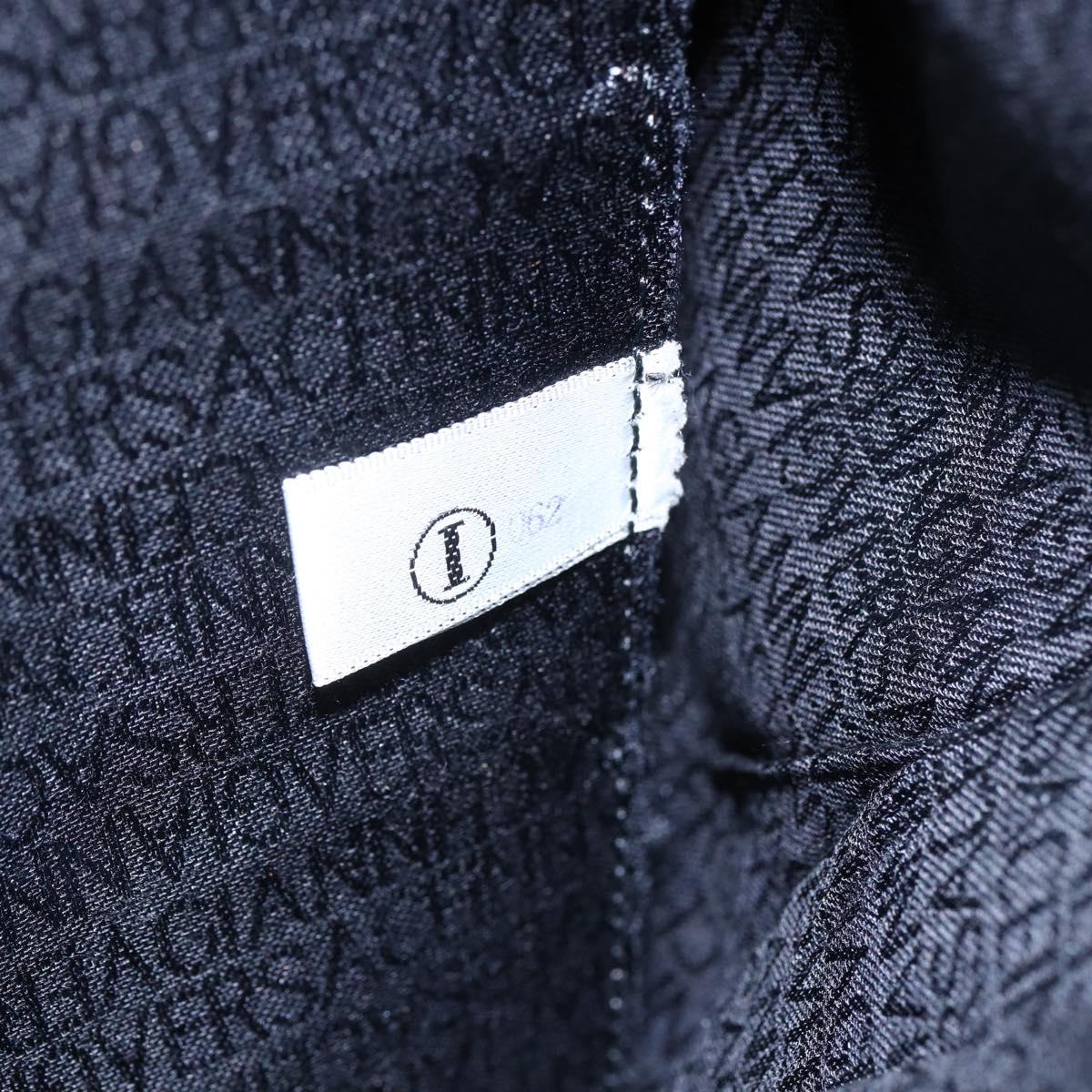 Gianni Versace Shoulder Bag Leather Black Gold Auth BA7819