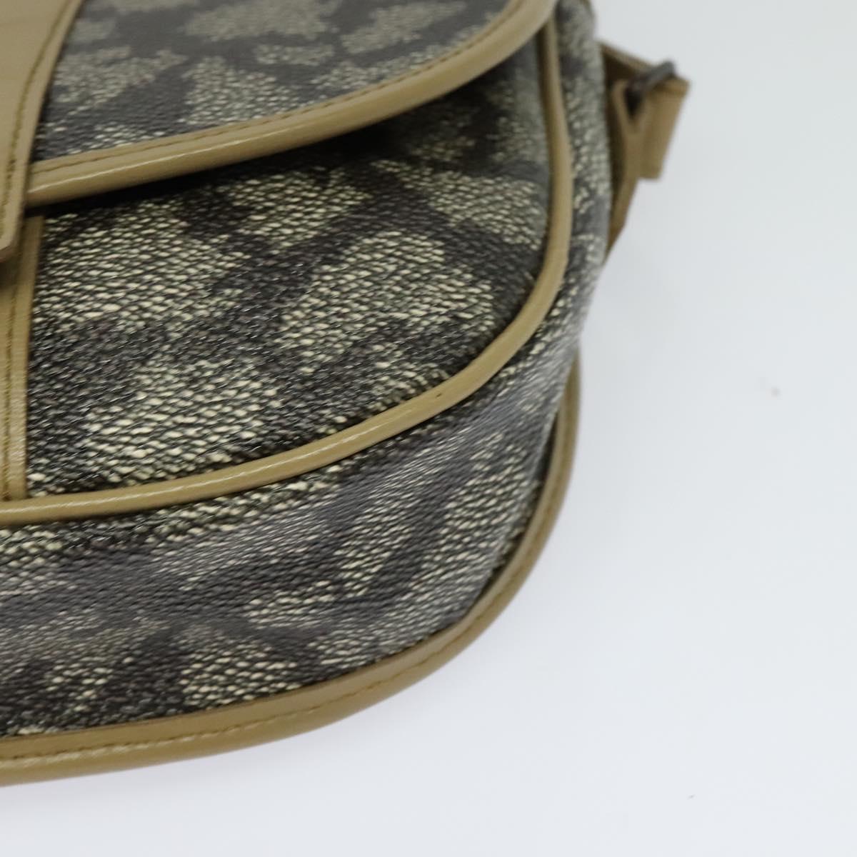 SAINT LAURENT Shoulder Bag PVC embossed Gray Auth BA782