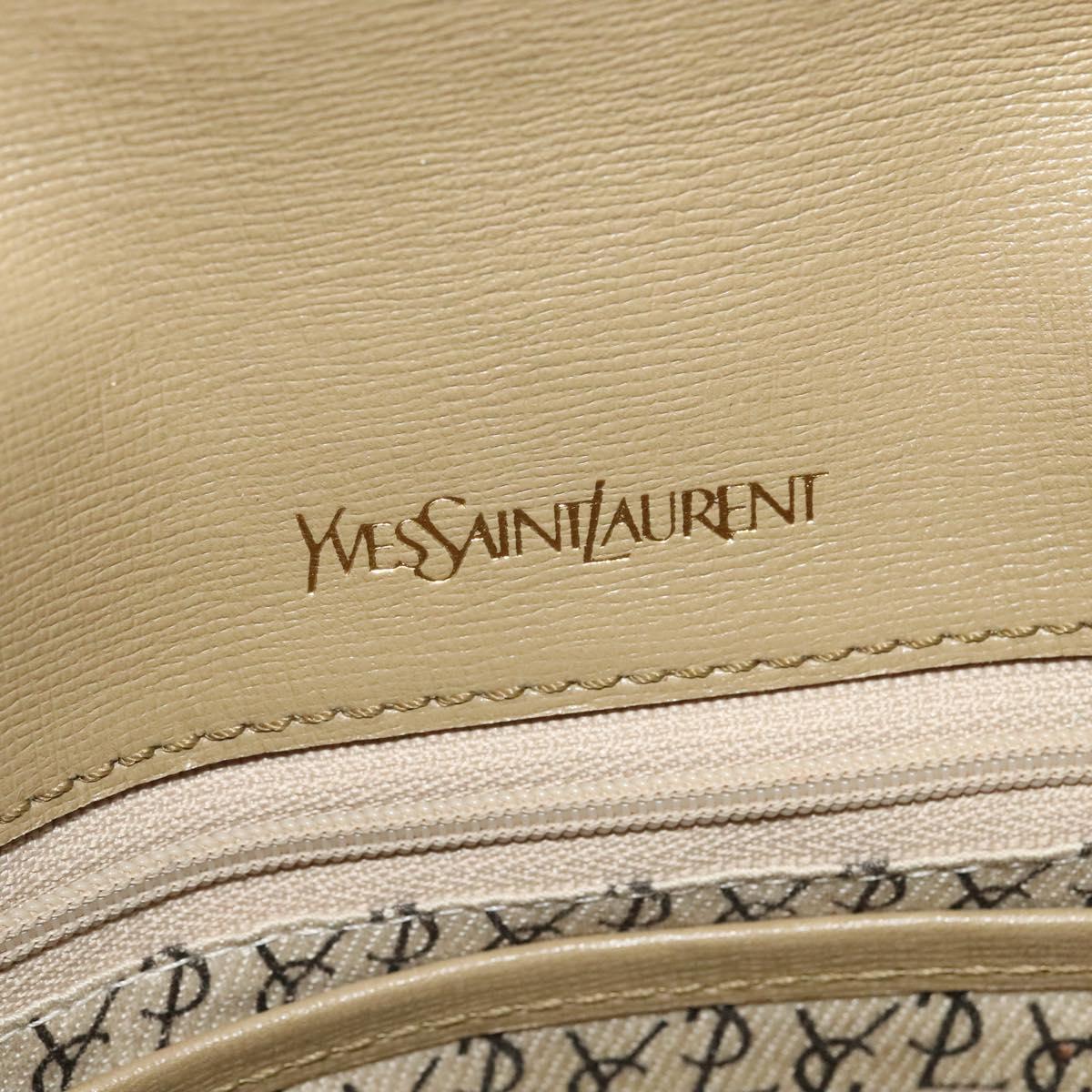 SAINT LAURENT Shoulder Bag PVC embossed Gray Auth BA782