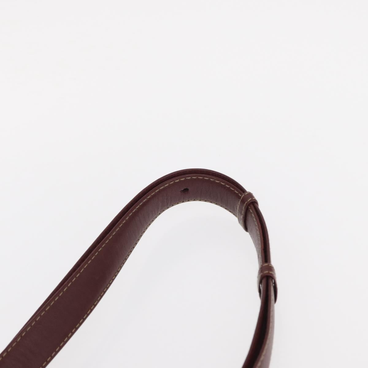 CARTIER Must Line Shoulder Bag Leather Bordeaux Gold Auth BA7822