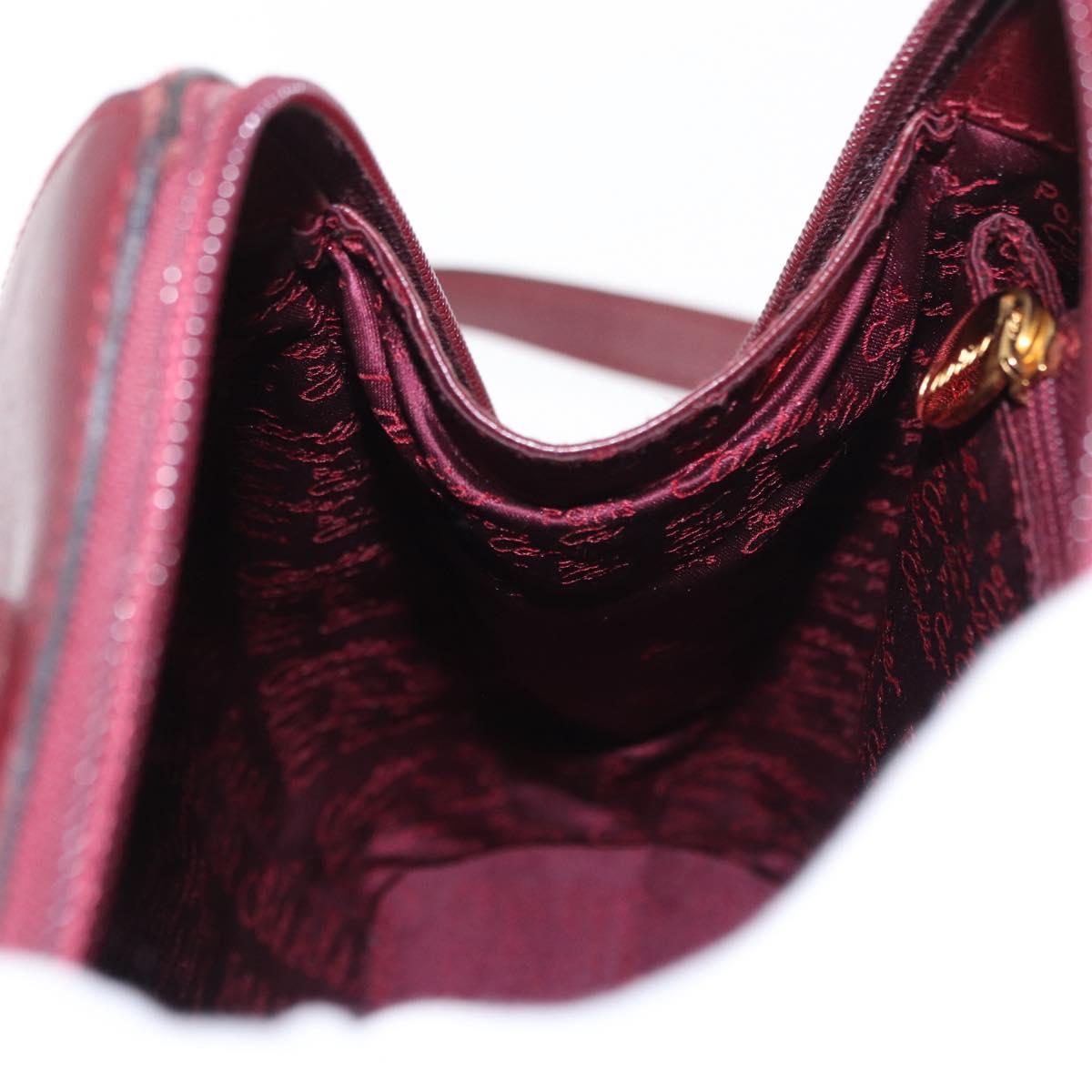 CARTIER Backpack Leather Bordeaux Gold Auth BA7824