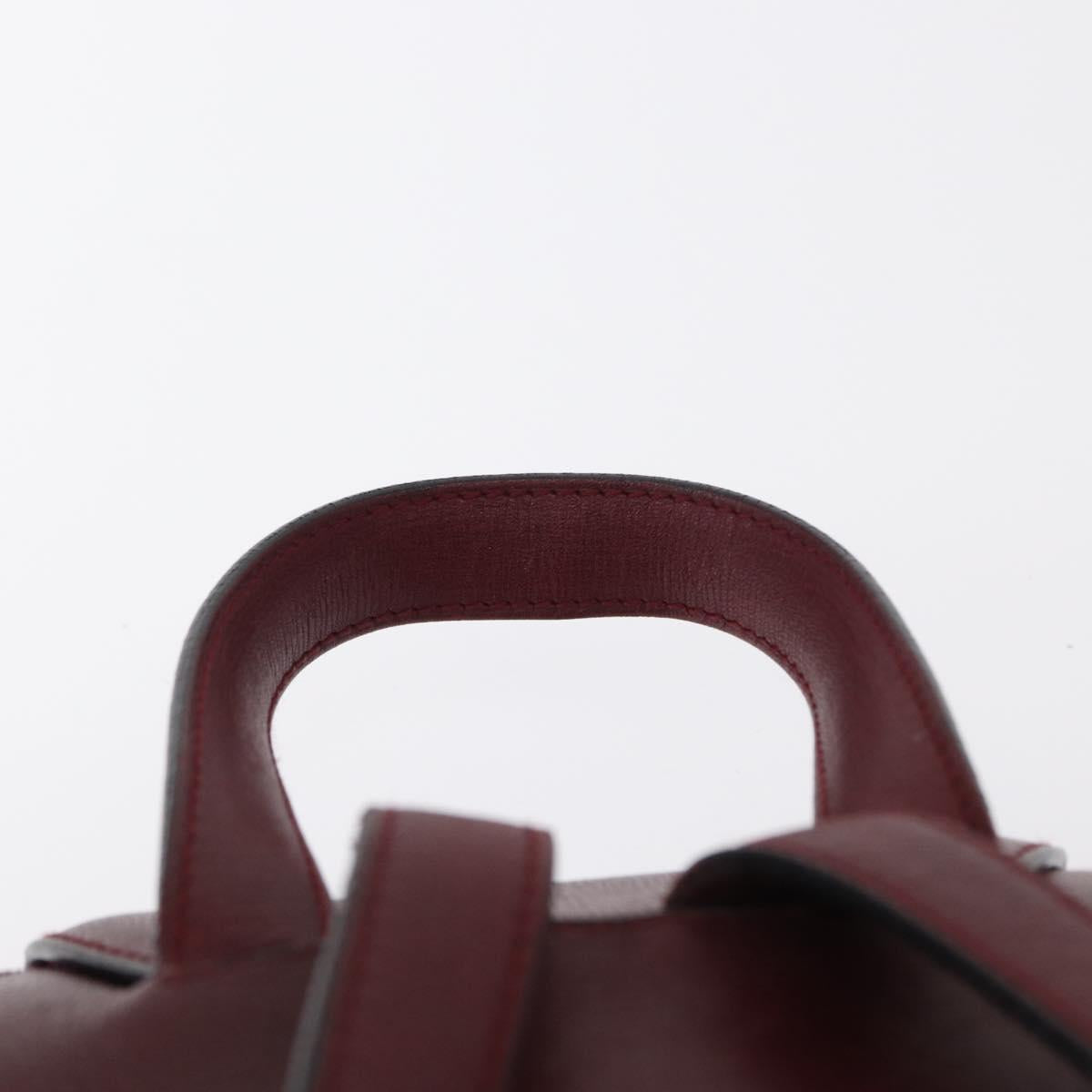 CARTIER Backpack Leather Bordeaux Gold Auth BA7824