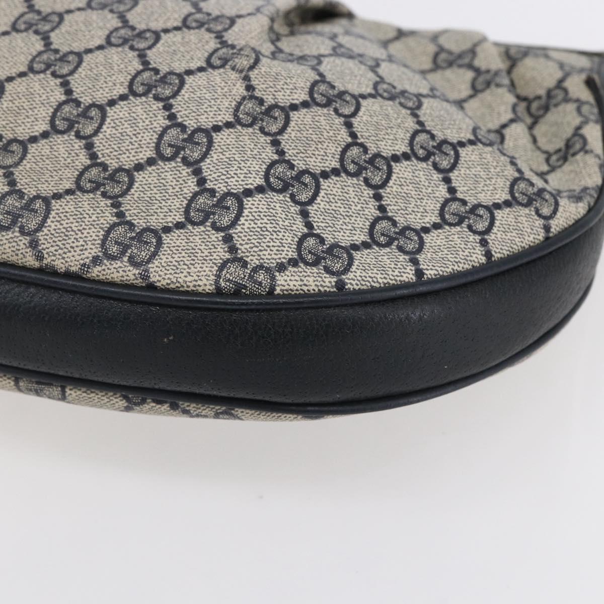 GUCCI GG Supreme Shoulder Bag PVC Navy Gold 41 02 058 Auth BA7826