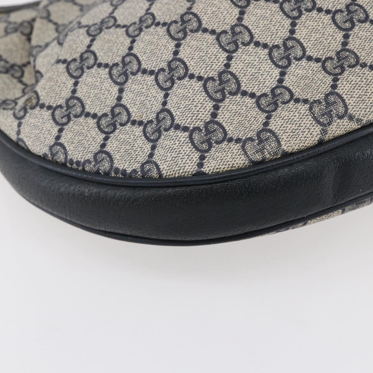 GUCCI GG Supreme Shoulder Bag PVC Navy Gold 41 02 058 Auth BA7826