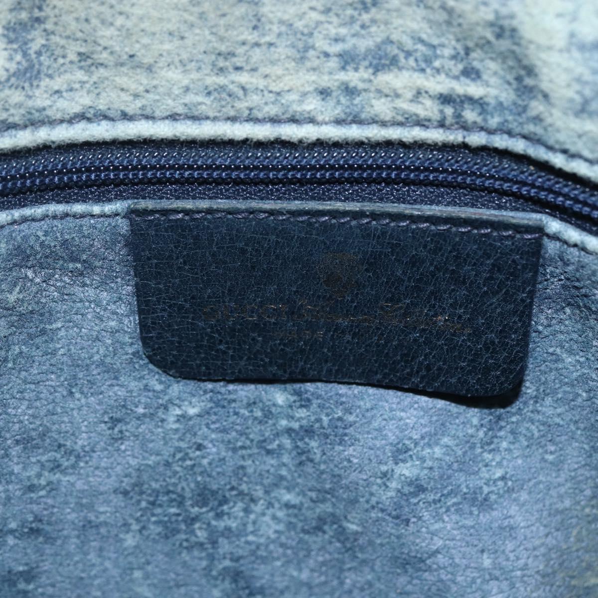 GUCCI GG Supreme Shoulder Bag PVC Navy Gold 41 02 058 Auth BA7826