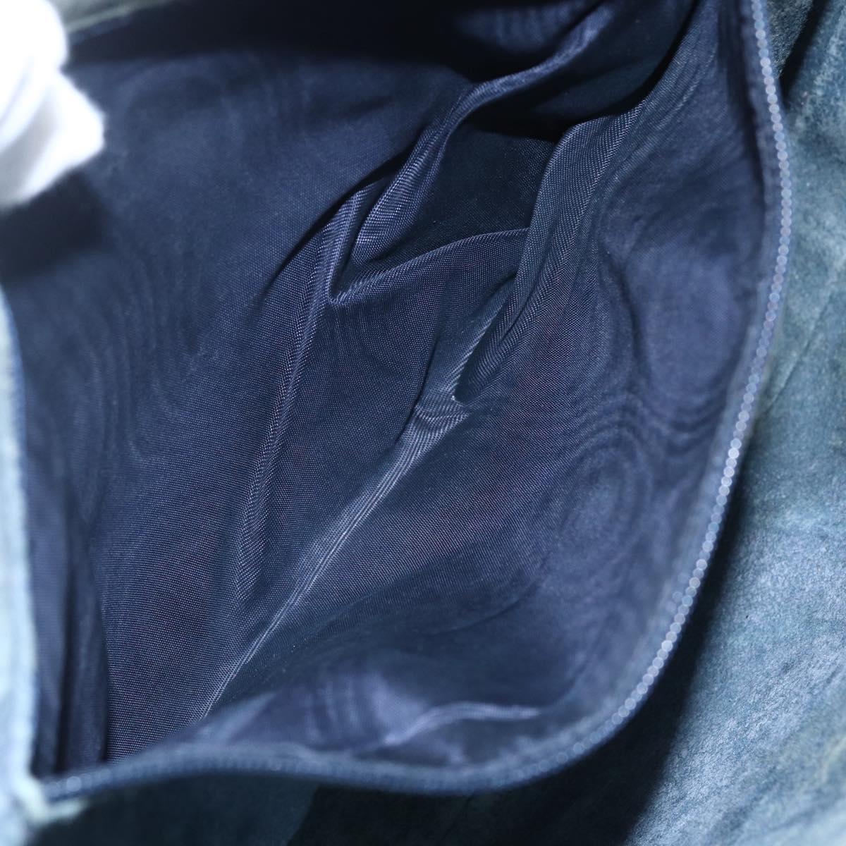 GUCCI GG Supreme Shoulder Bag PVC Navy Gold 41 02 058 Auth BA7826