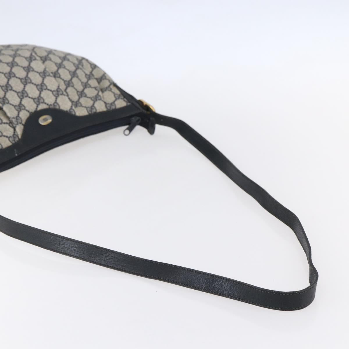 GUCCI GG Supreme Shoulder Bag PVC Navy Gold 41 02 058 Auth BA7826