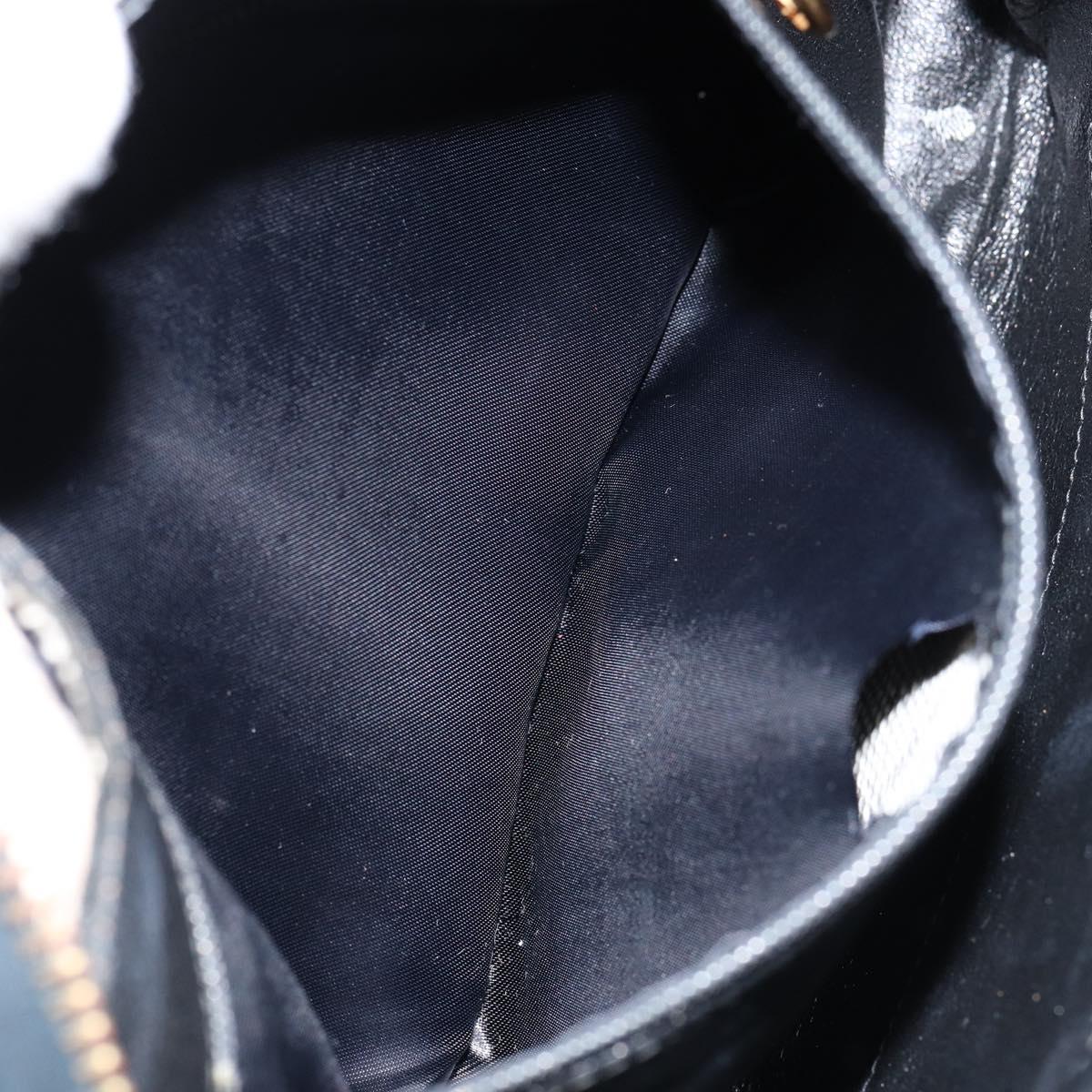 CHANEL Chain Shoulder Bag Lamb Skin Black Gold CC Auth BA7827