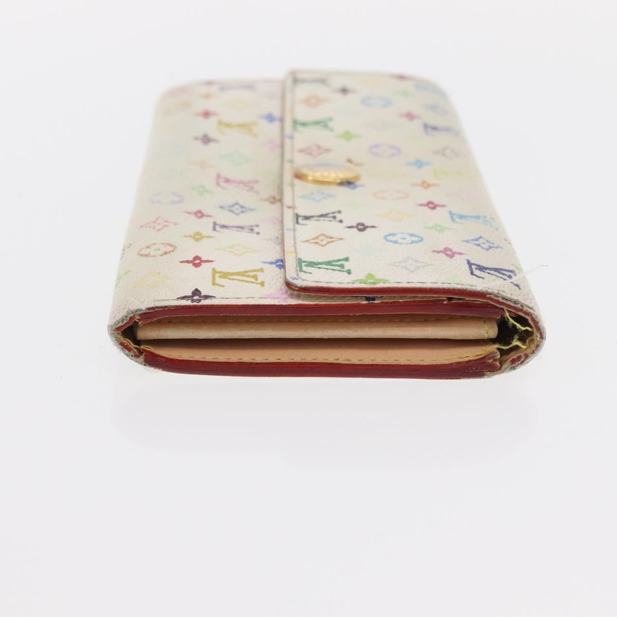 LOUIS VUITTON Monogram Multicolor Wallet 2 Set White Black LV Auth BA7831