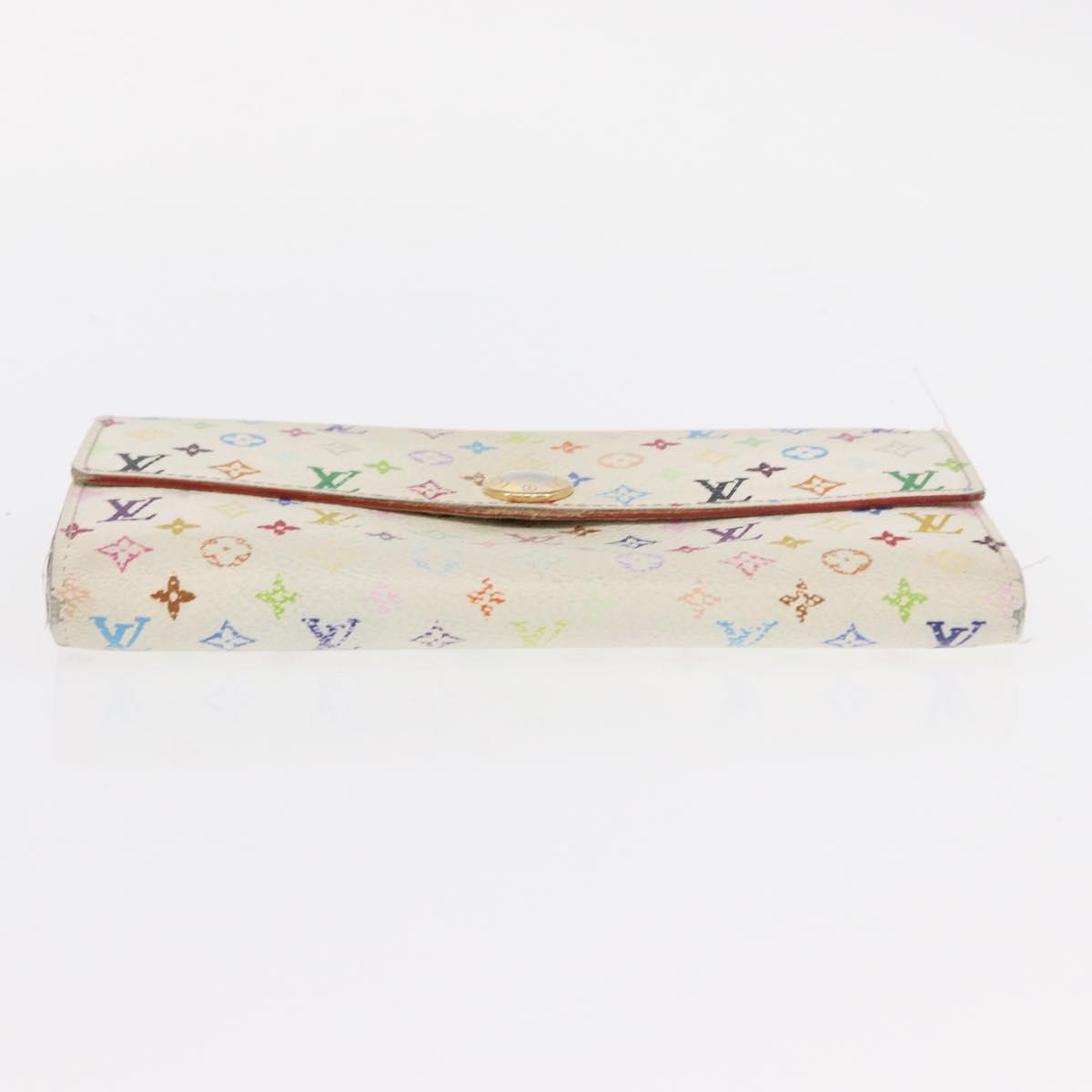 LOUIS VUITTON Monogram Multicolor Wallet 2 Set White Black LV Auth BA7831