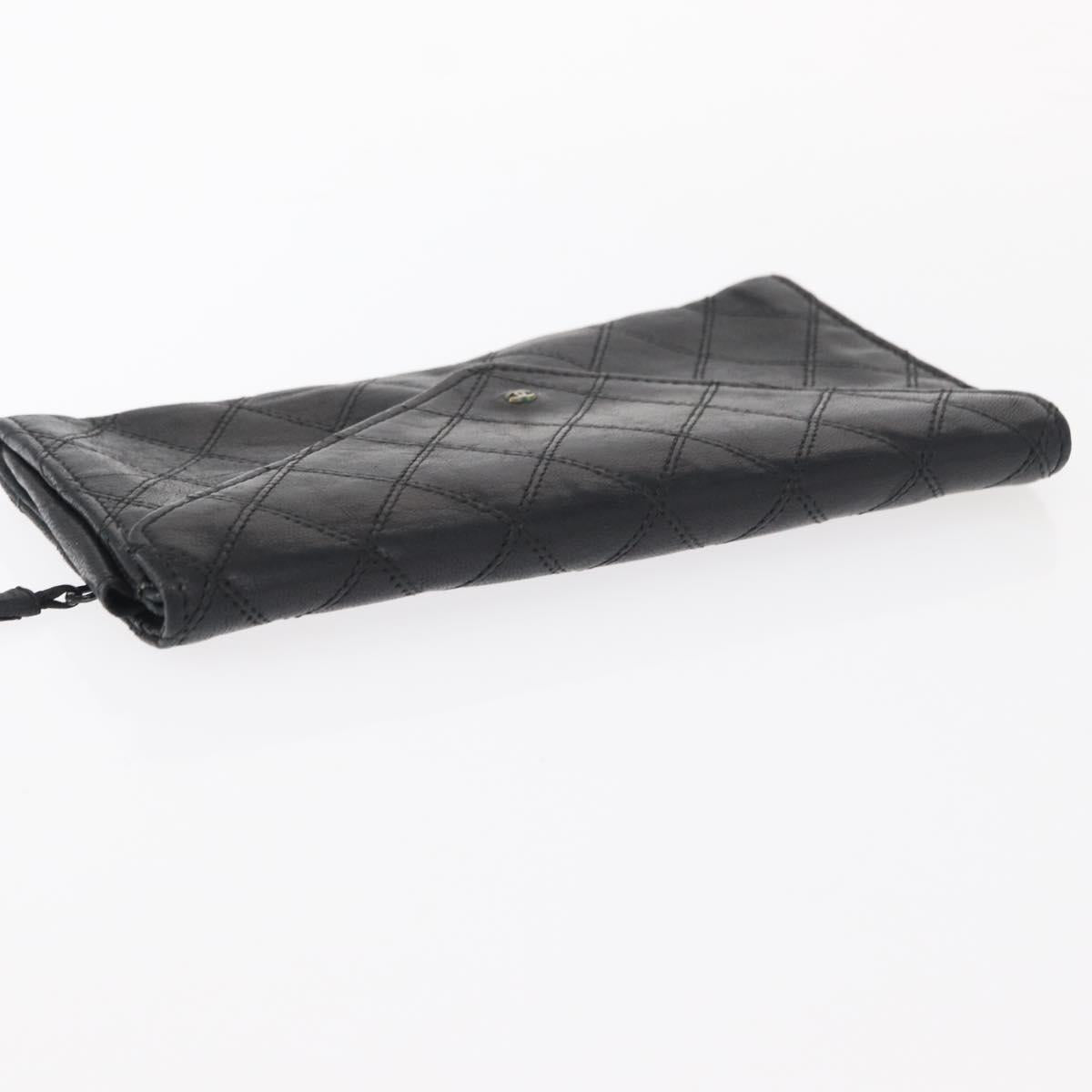 CHANEL Wallet Leather 5 Set Beige Black CC Auth BA7834