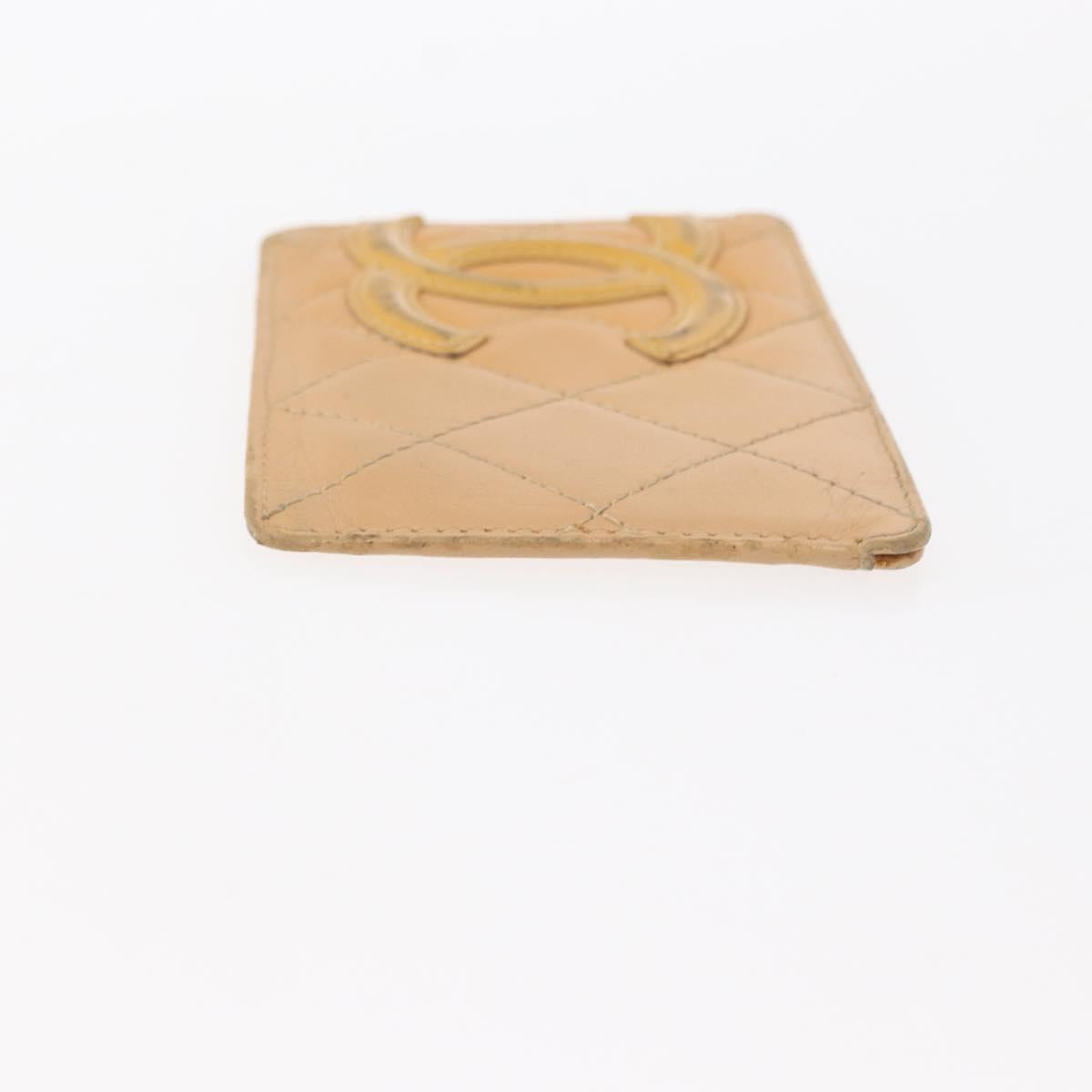 CHANEL Wallet Leather 5 Set Beige Black CC Auth BA7834