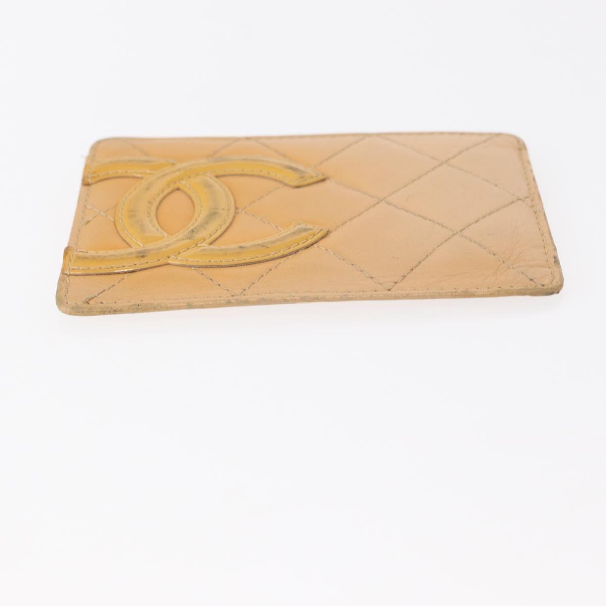 CHANEL Wallet Leather 5 Set Beige Black CC Auth BA7834