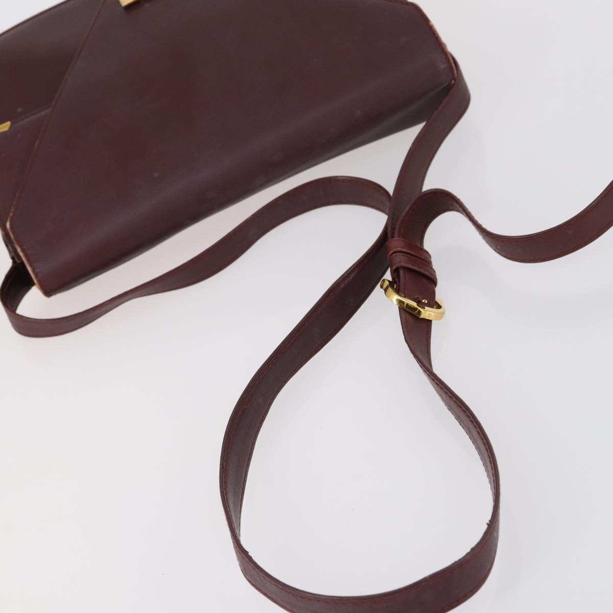 CARTIER Must Line Shoulder Bag Leather 2 Set Bordeaux Auth BA7836