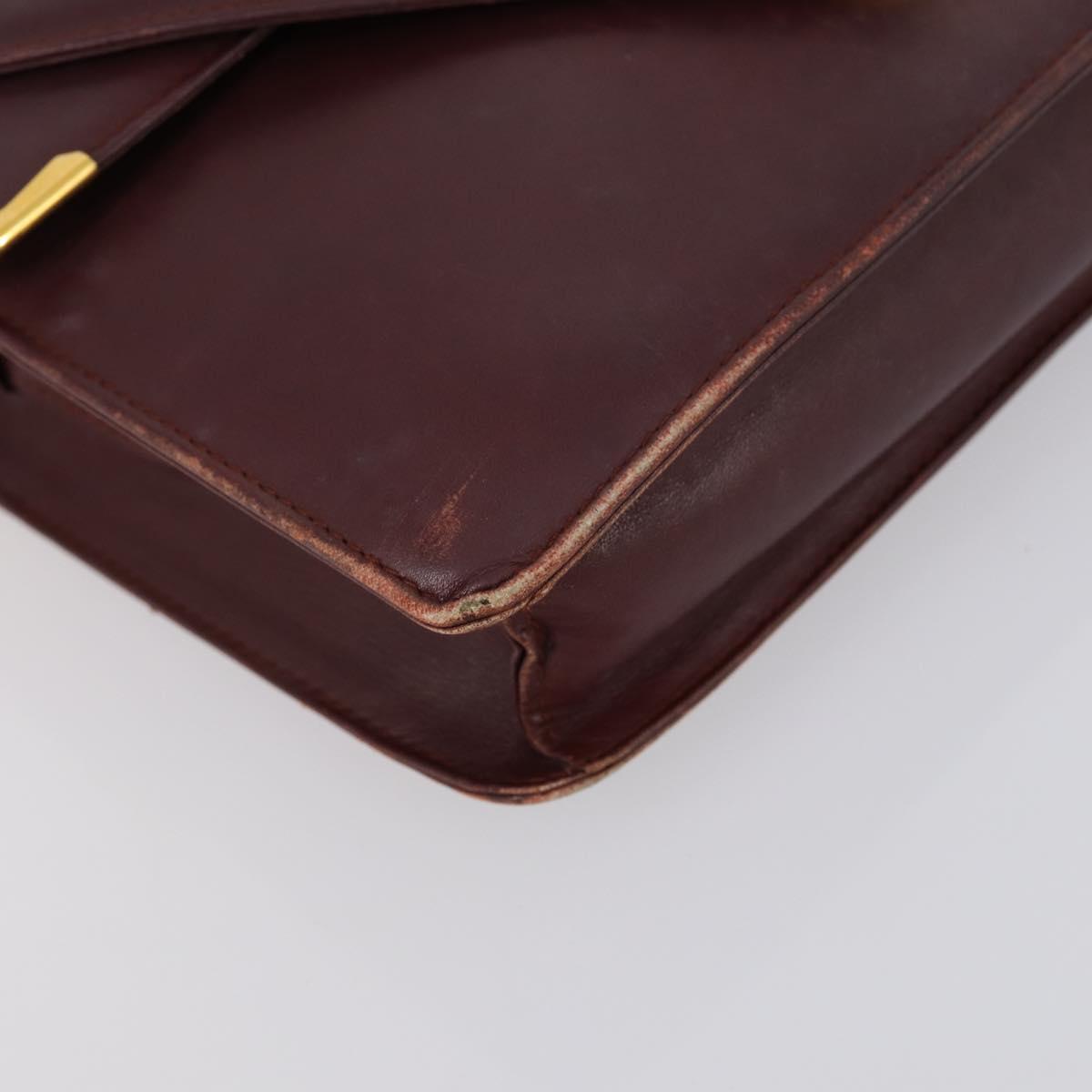 CARTIER Must Line Shoulder Bag Leather 2 Set Bordeaux Auth BA7836