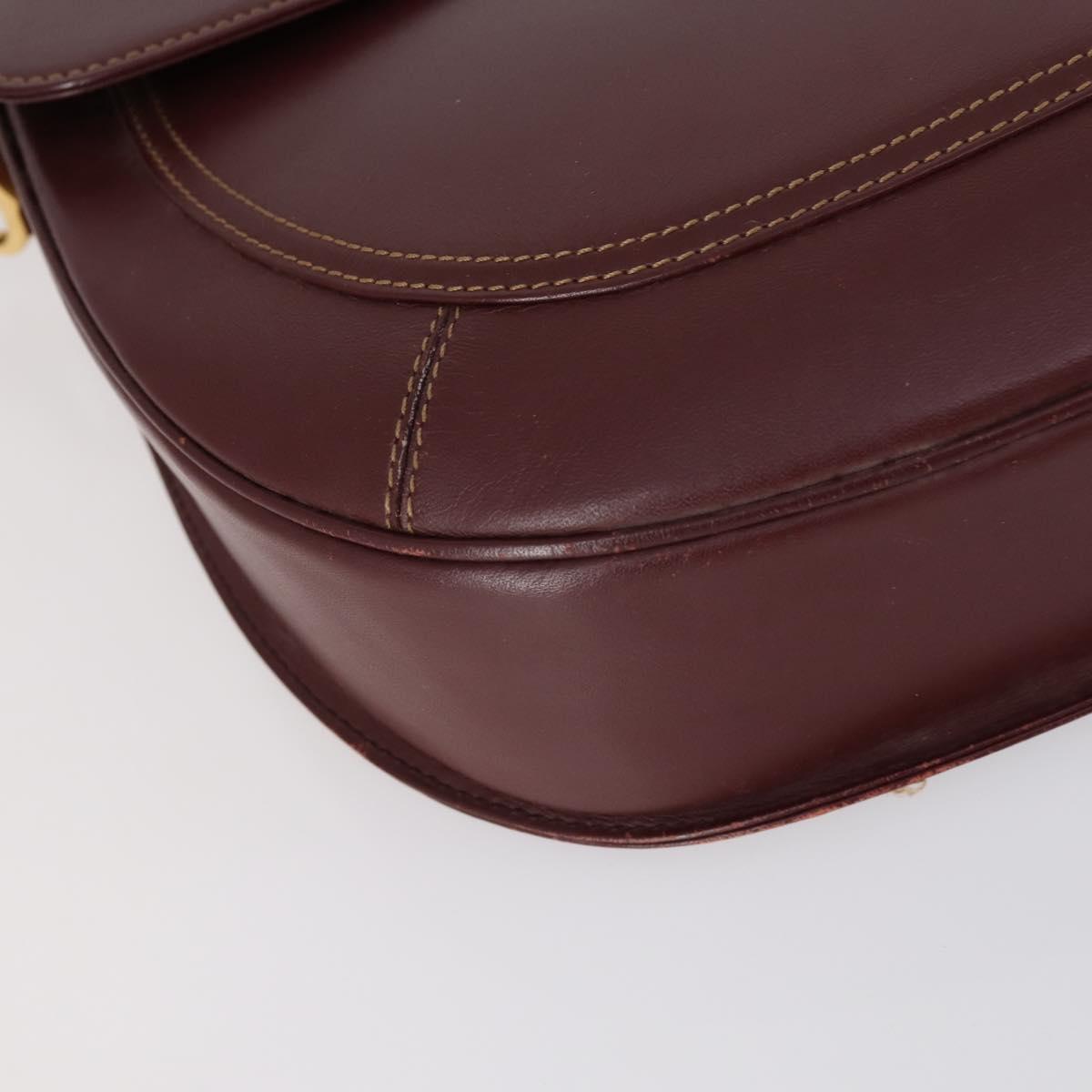 CARTIER Must Line Shoulder Bag Leather 2 Set Bordeaux Auth BA7836
