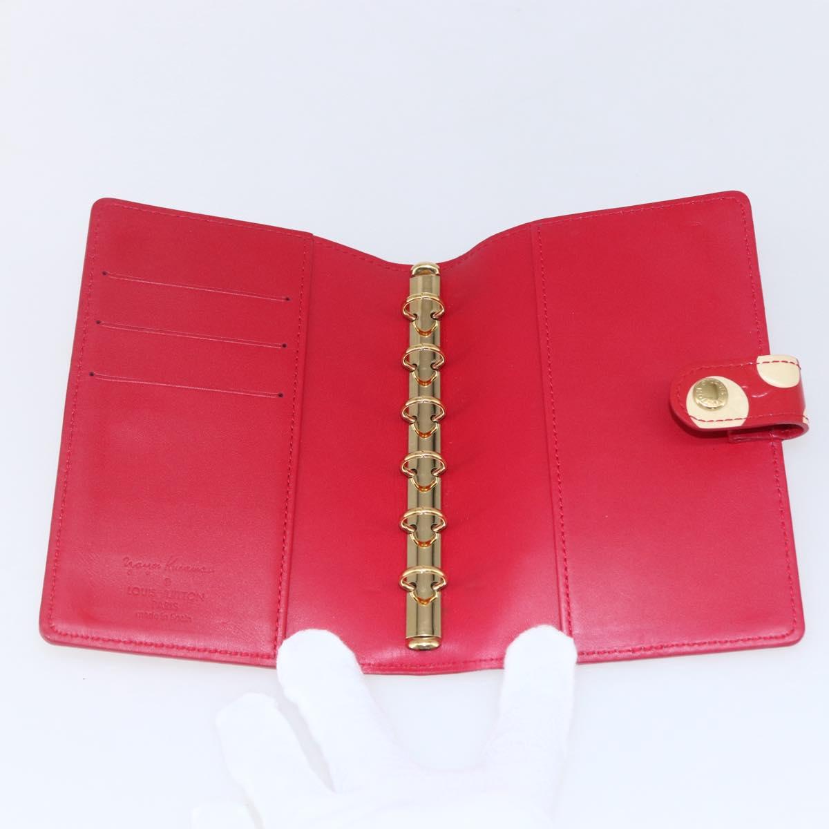 LOUIS VUITTON Vernis Yayoi Kusama Agenda PM Day Planner Cover M91518 Auth BA7847