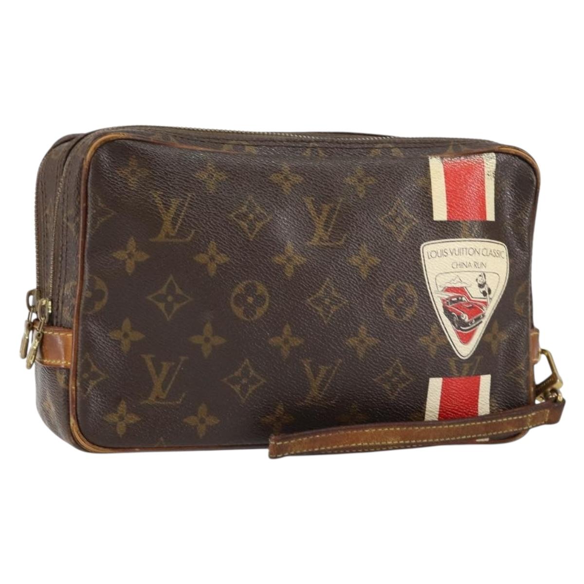 LOUIS VUITTON Monogram China Run Clutch Bag M41432 LV Auth BA7875