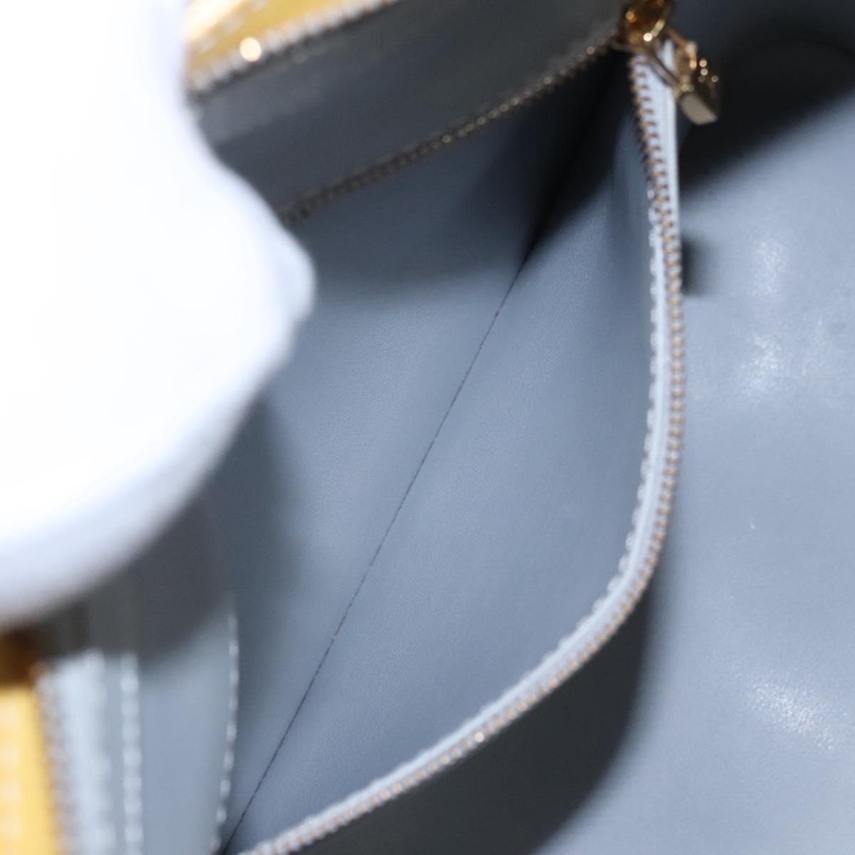 LOUIS VUITTON Monogram Vernis Houston Hand Bag Baby Blue M91005 LV Auth BA788