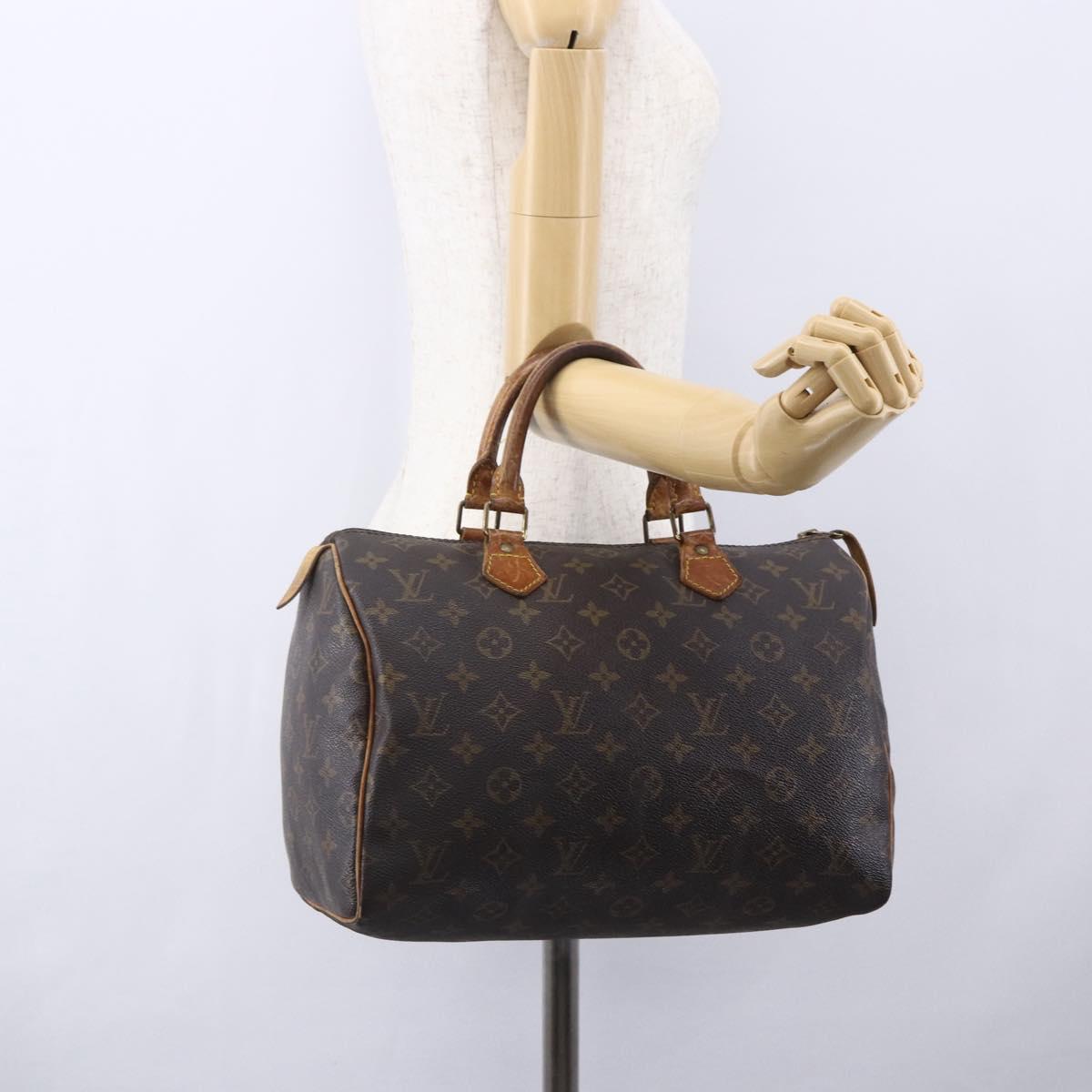 LOUIS VUITTON Monogram Speedy 30 Hand Bag M41526 LV Auth BA7889