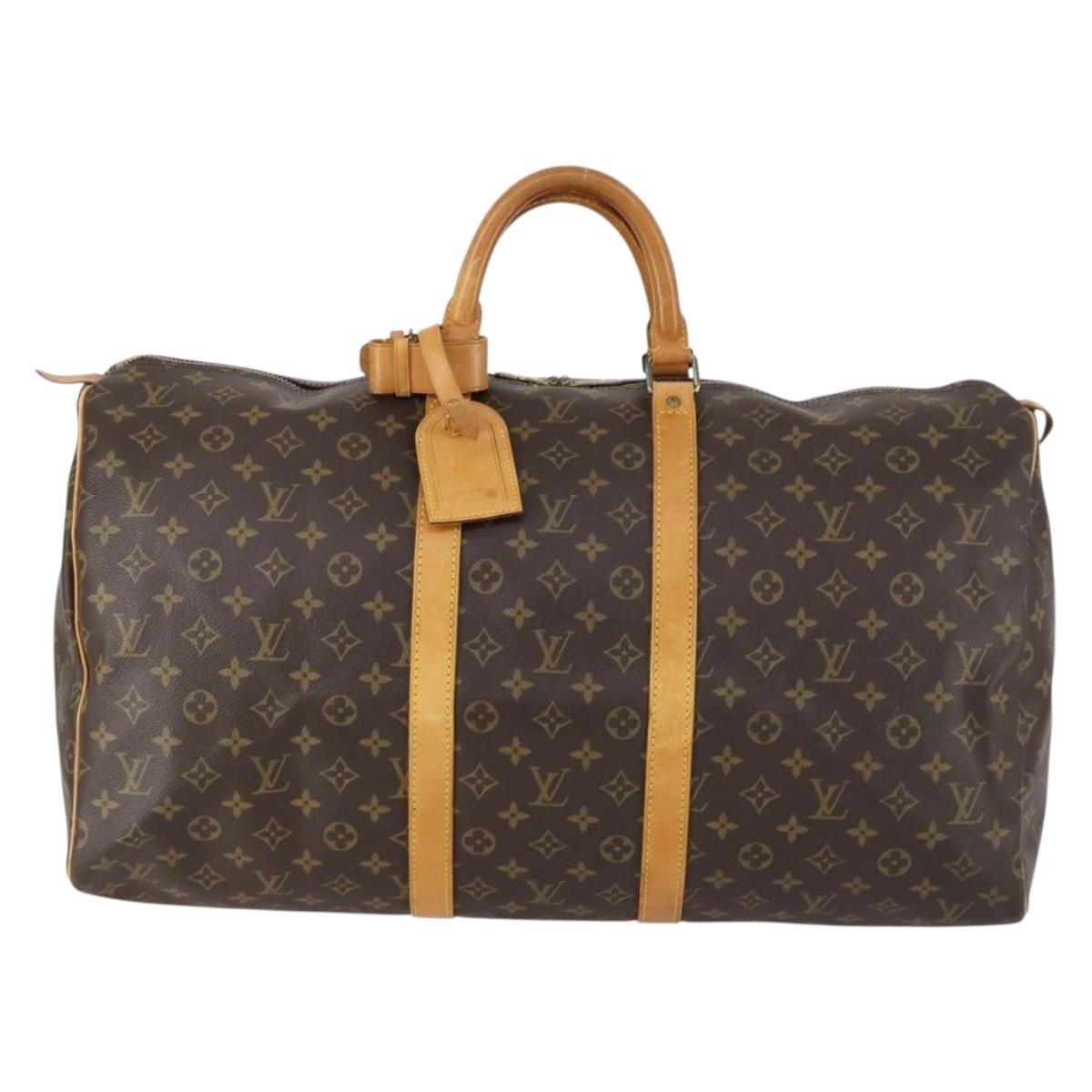 LOUIS VUITTON Monogram Keepall 55 Boston Bag M41424 LV Auth BA7893