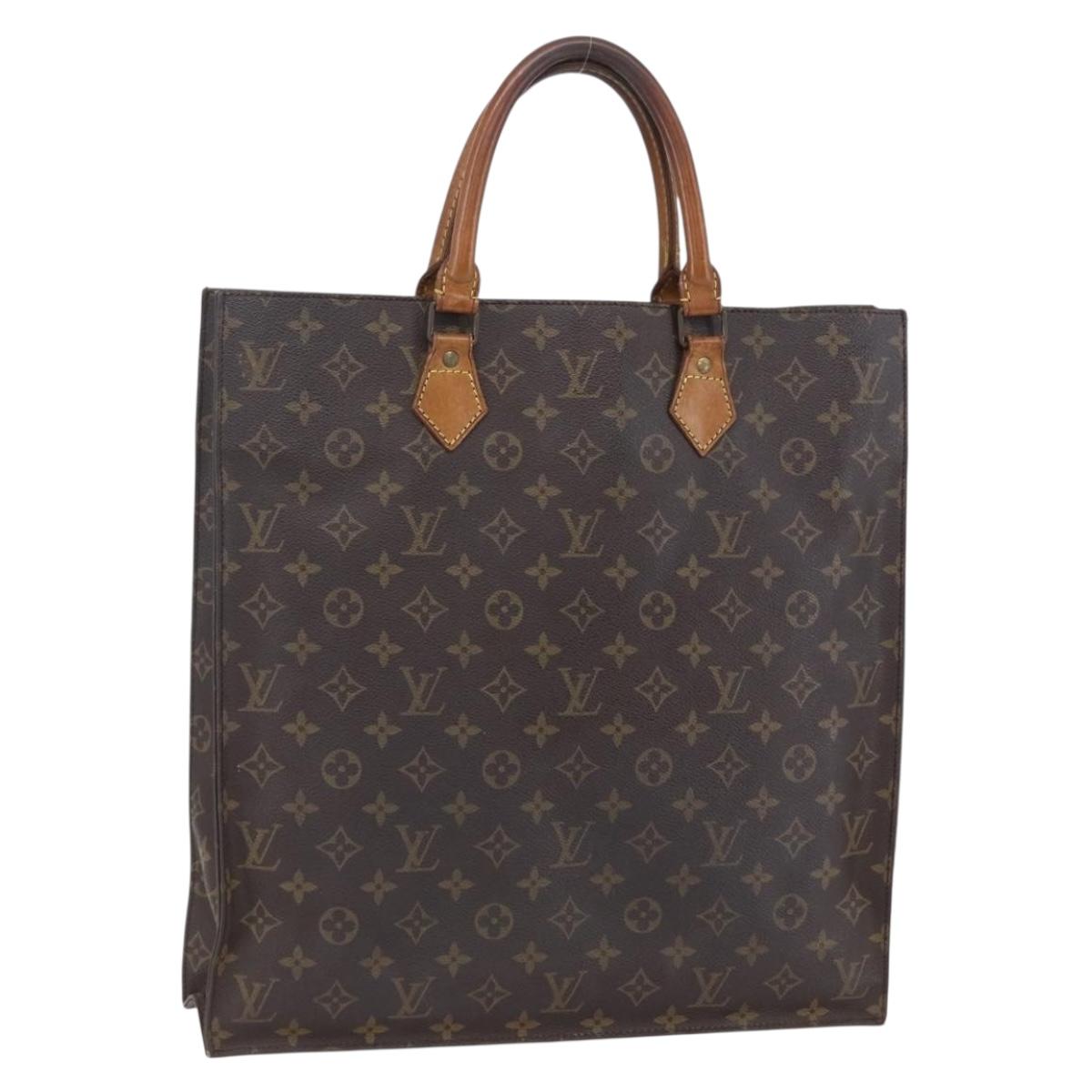 LOUIS VUITTON Monogram Sac Plat Hand Bag M51140 LV Auth BA7898