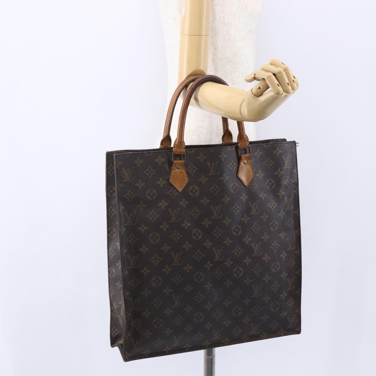 LOUIS VUITTON Monogram Sac Plat Hand Bag M51140 LV Auth BA7898