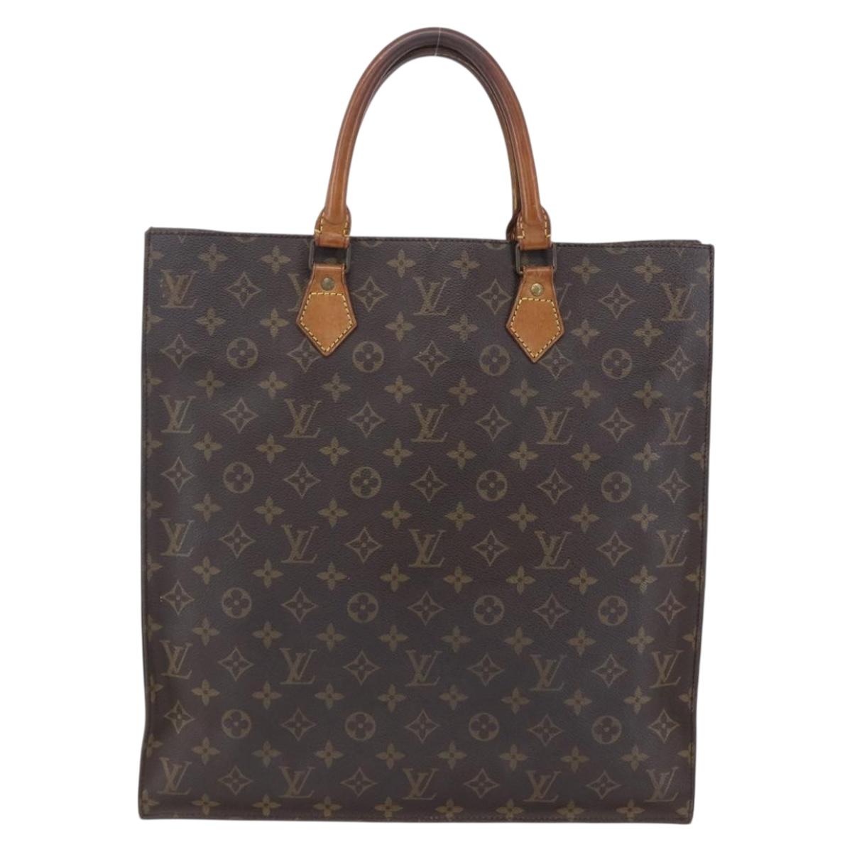 LOUIS VUITTON Monogram Sac Plat Hand Bag M51140 LV Auth BA7898
